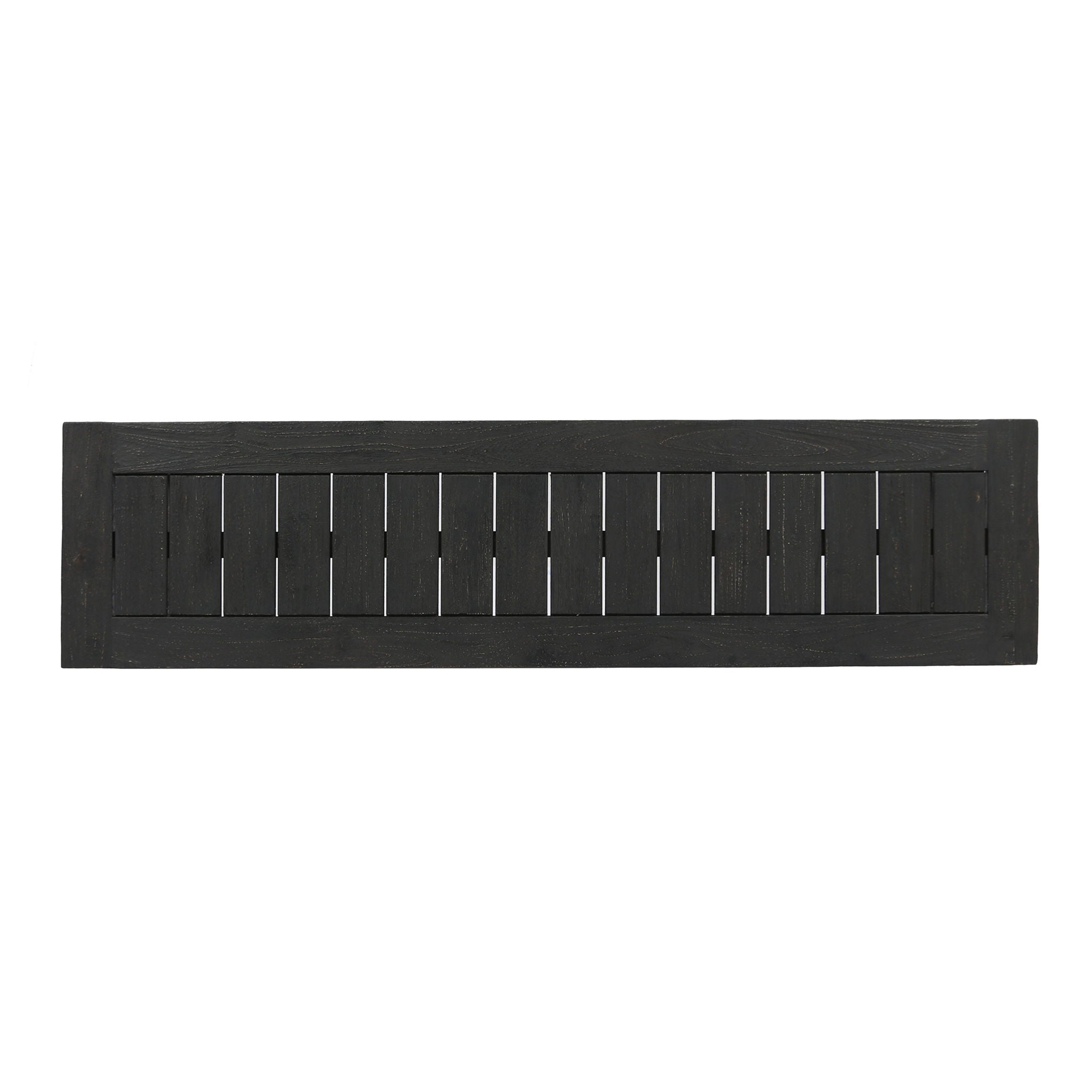 Realm - Outdoor Bench With Slat Panel Top And Base - Dark Gray