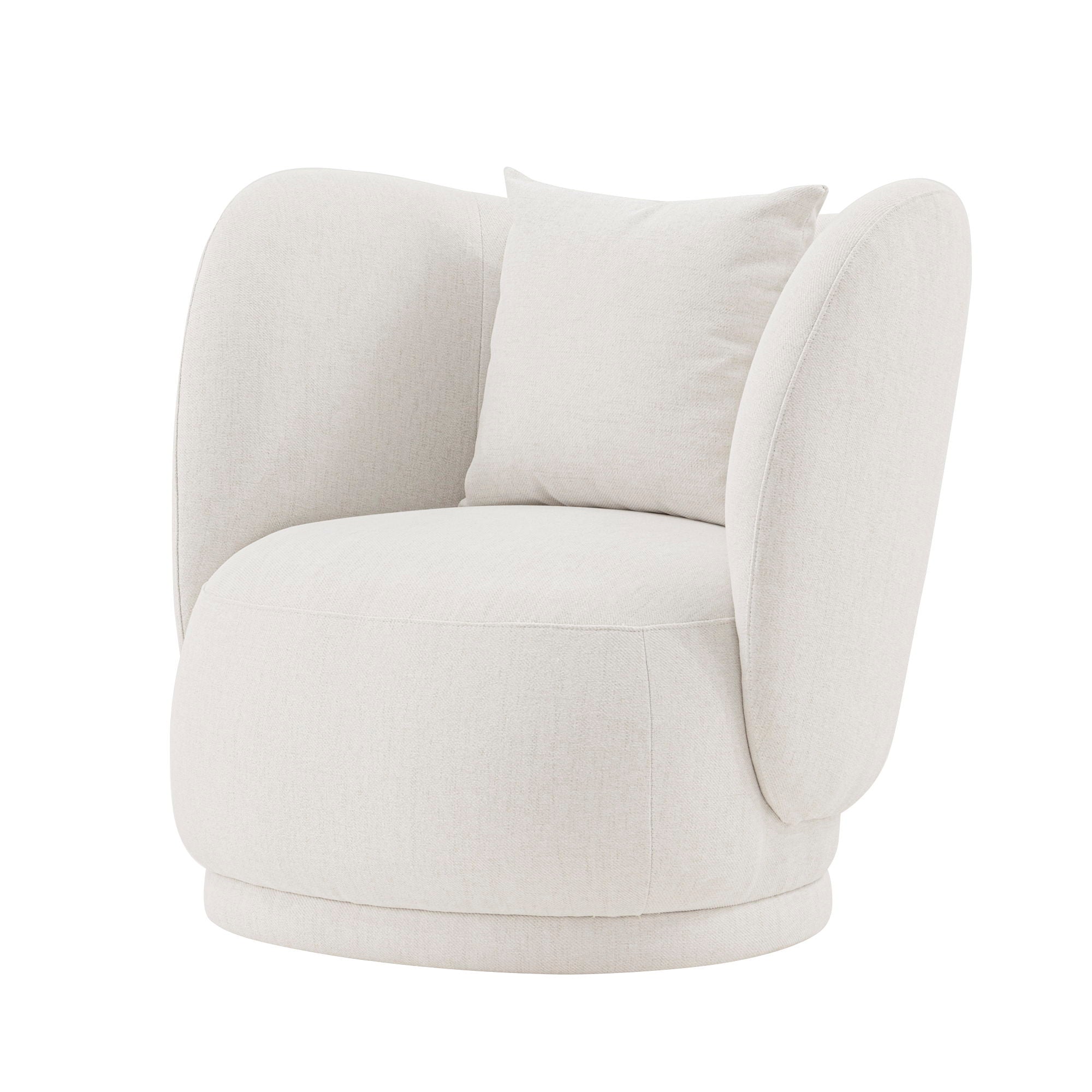 Weave - Accent Chair With Pillow, Comfortable Seating For Living Room - Cream