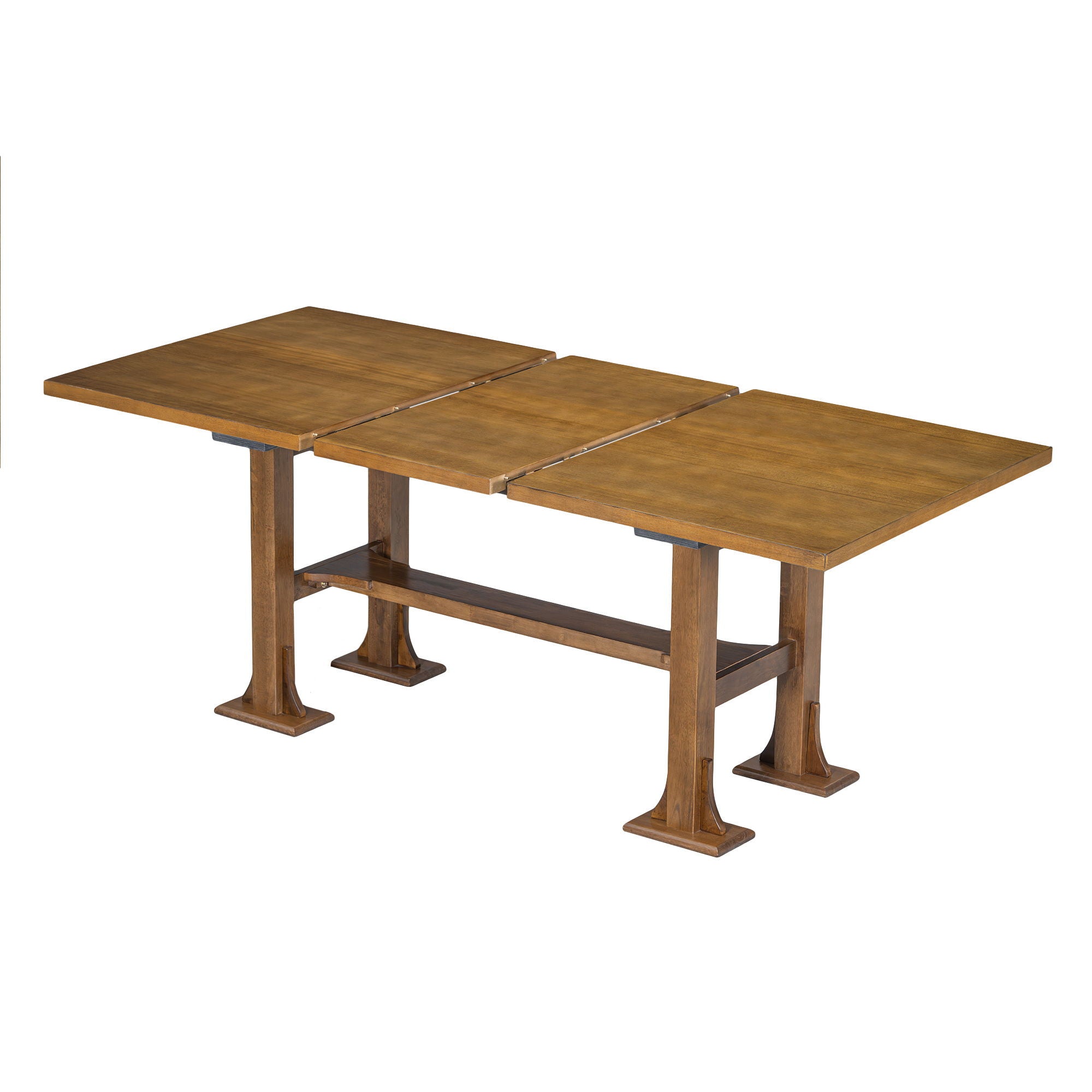 Topmax - 6 Piece Farmhouse Extendable Dining Table Set Trestle Kitchen Table Set With Removable Leaf And Upholstered Dining Chair And Bench For Dining Room - Best Buy Furniture