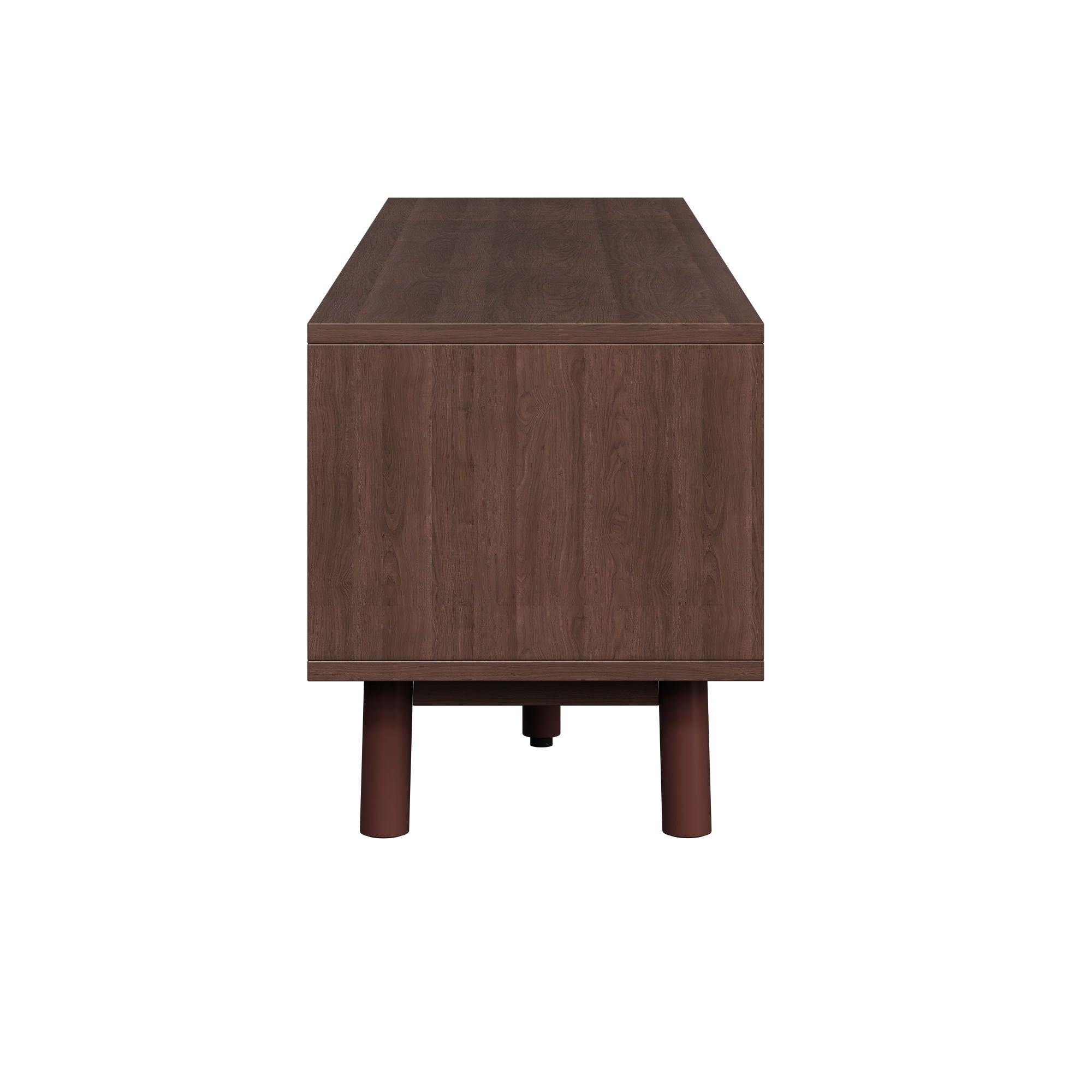 TV Stand For 75" TVs With Soft Closing Doors, Console With Accents And Drop Down Cabinet - Dark Brown