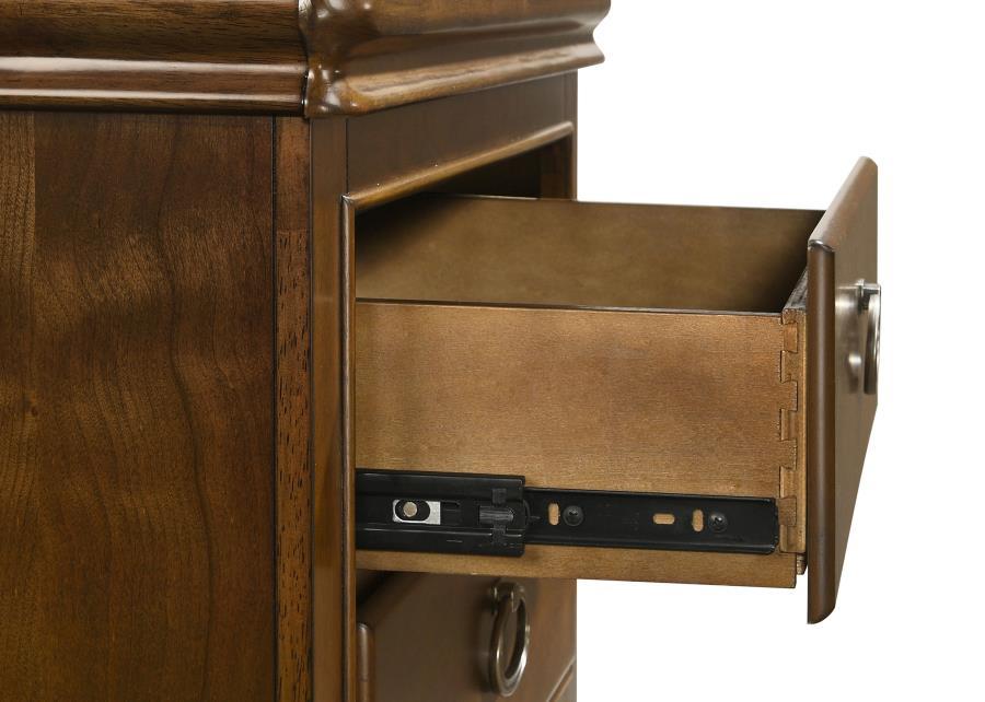 Garland - 3-Drawer Nightstand Bedside Table - Brown Cherry