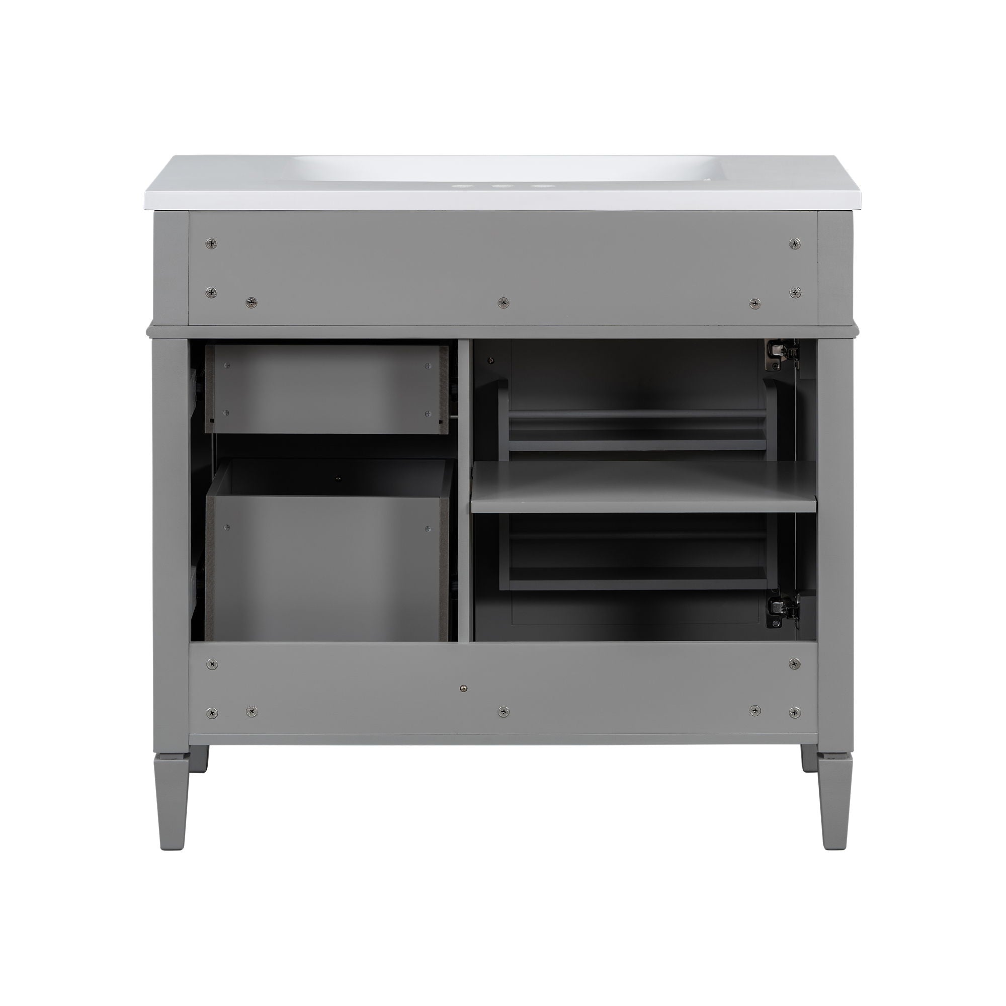 Bathroom Vanity & Top Sink, Modern Bathroom Storage Cabinet With 2 Drawers And A Tip-Out Drawer