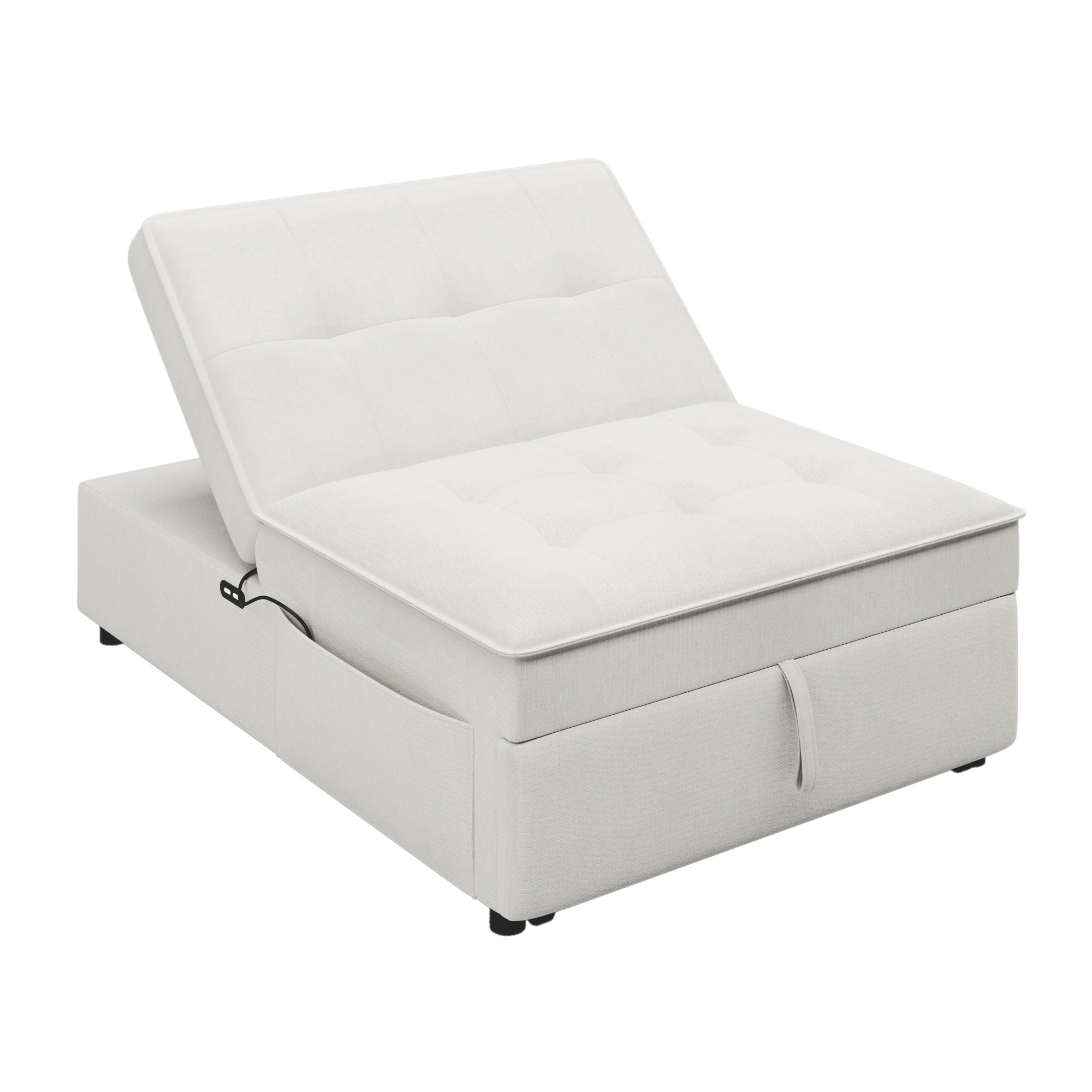 4 In 1 Sofa Bed, Multi Function Folding Ottoman Bed With Storage Pocket And USB Port For Small Room Apartment