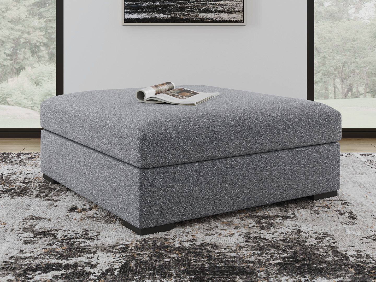 Bealton - Oversized Accent Ottoman - Salt And Pepper - Best Buy Furniture