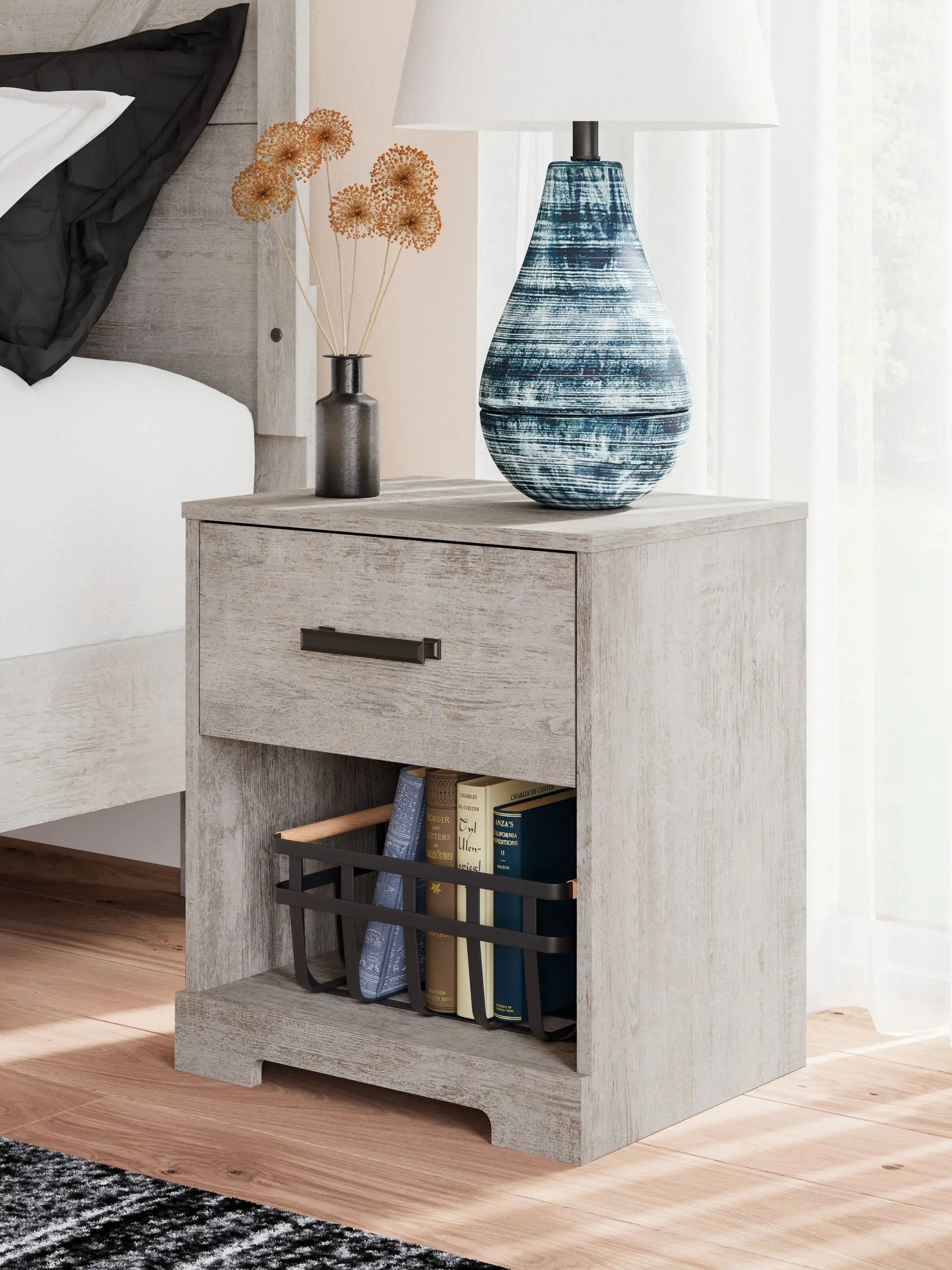 Shawburn - Gray - One Drawer Night Stand