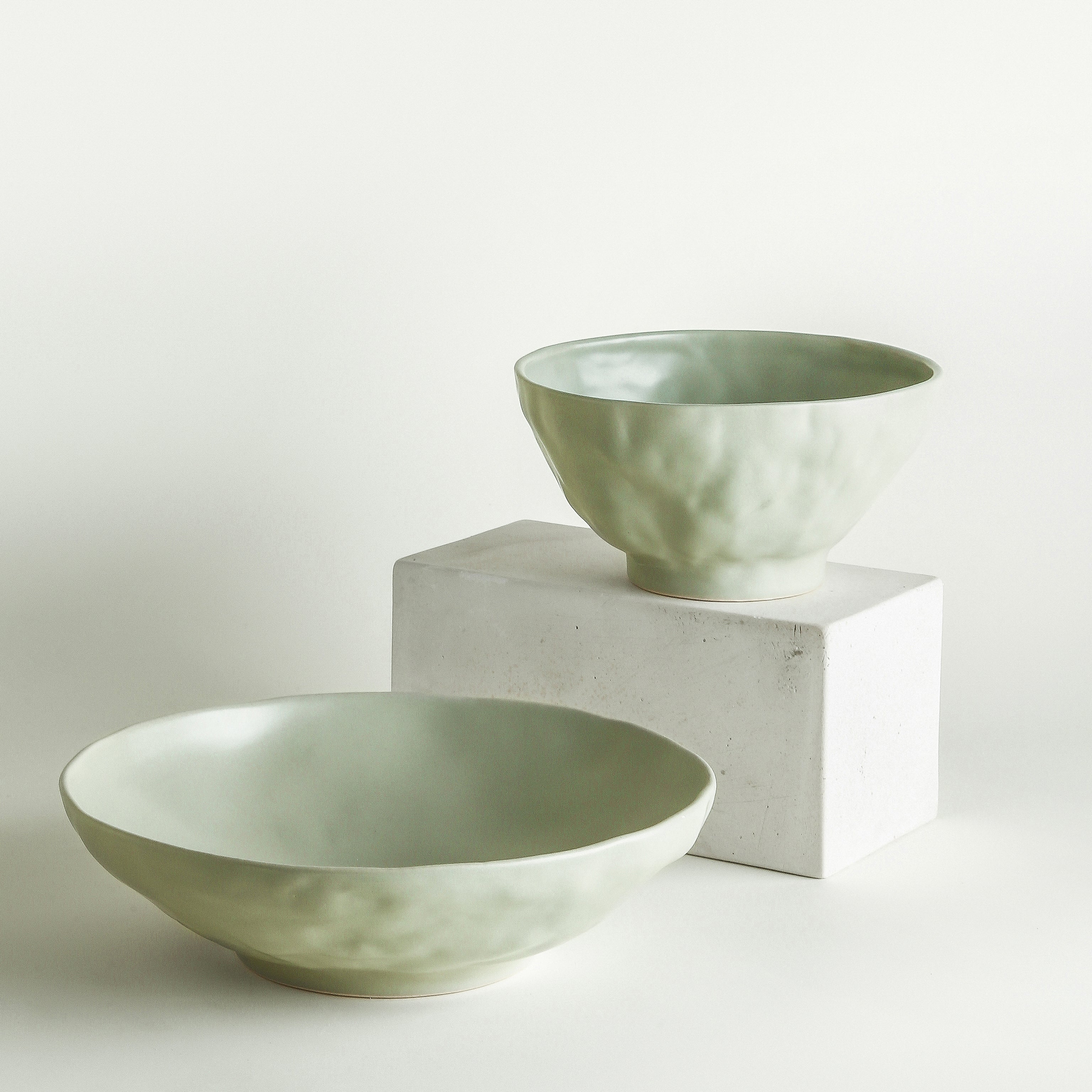 Nendo Stoneware Dinnerware Set - Sage-Grey