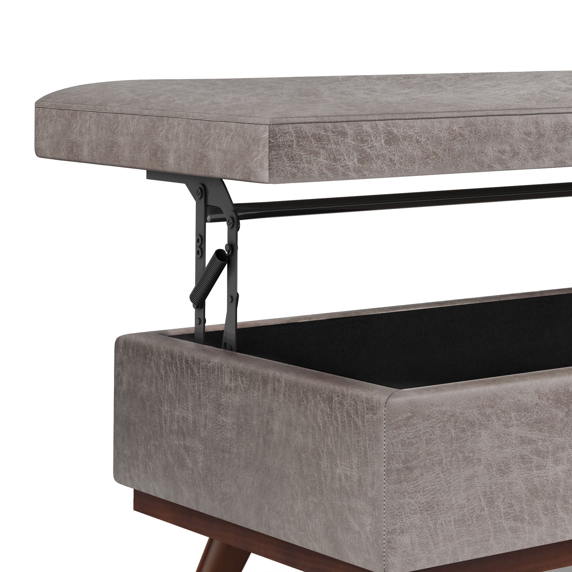Owen - Lift Top Large Coffee Table Storage Ottoman, Mid Century Style