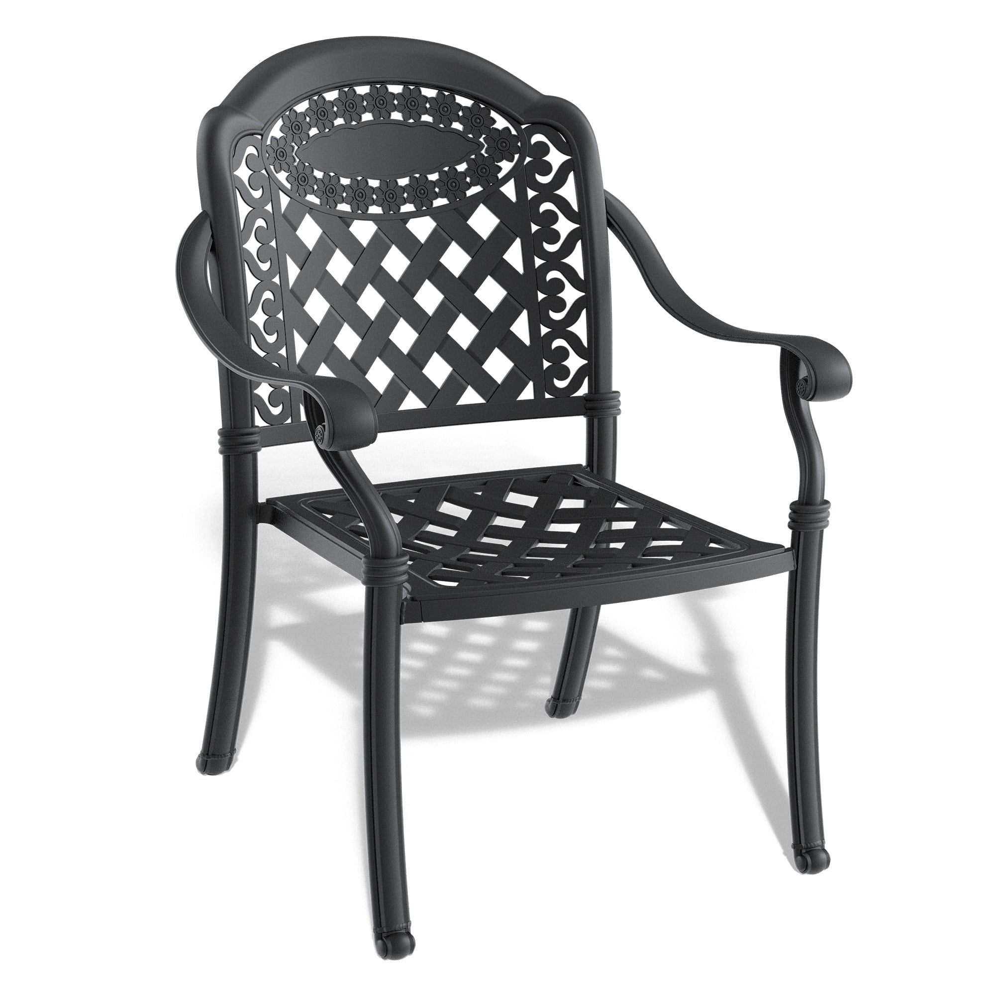 5-piece set of cast aluminum patio furniture with  cushions