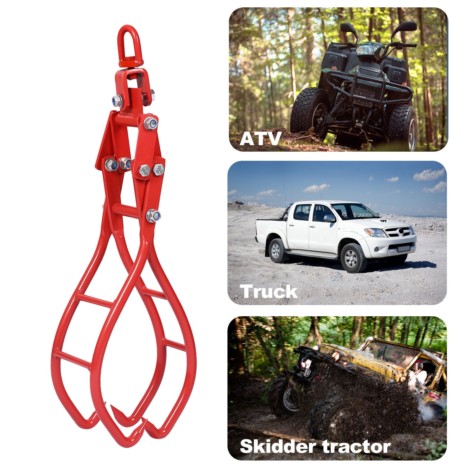 Heavy-Duty 4 Claw Timber Log Lifting Tongs Grabber