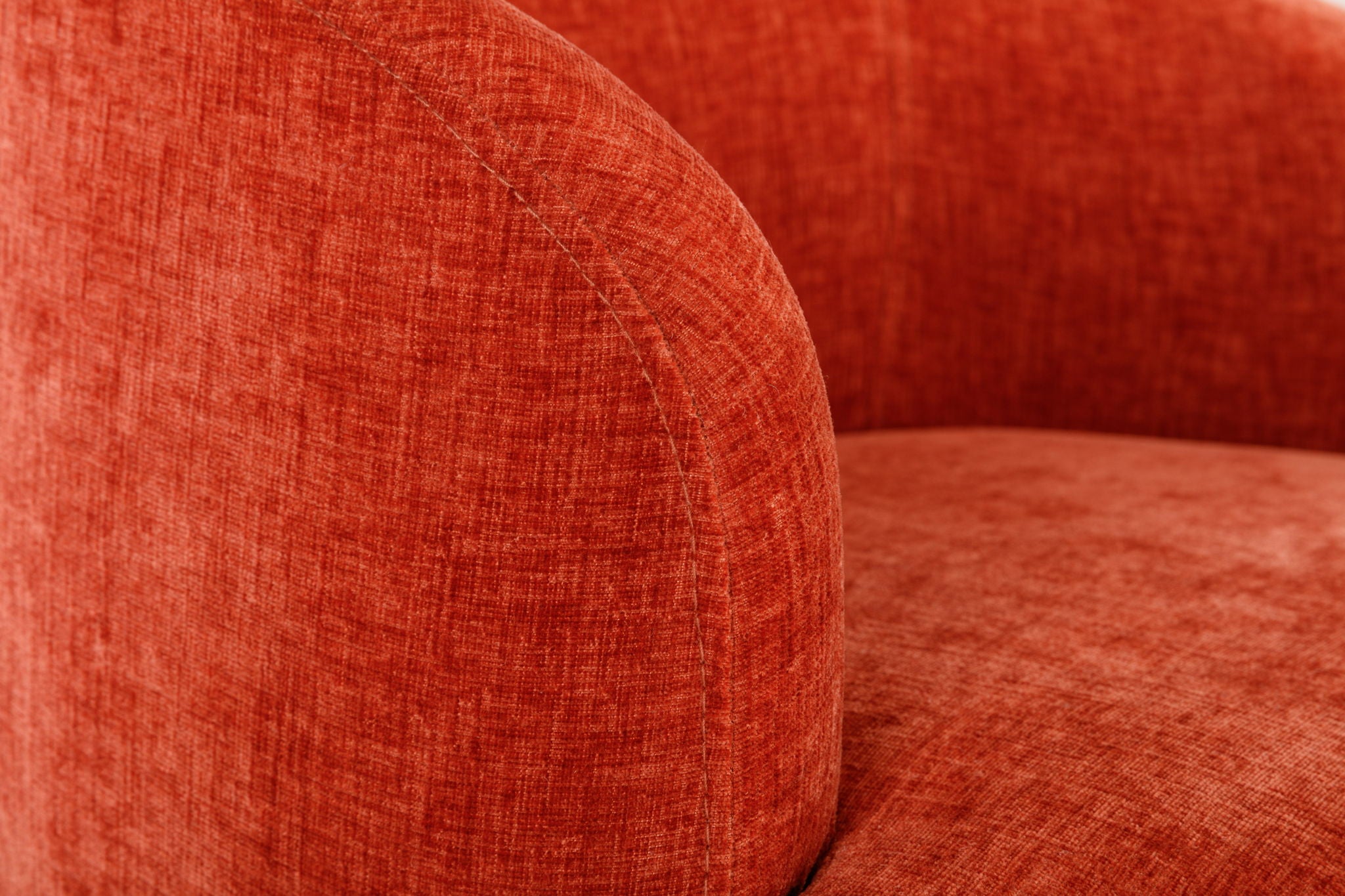 Chenille Fabric Swivel Accent Armchair Barrel Chair With Powder Coating Metal Ring