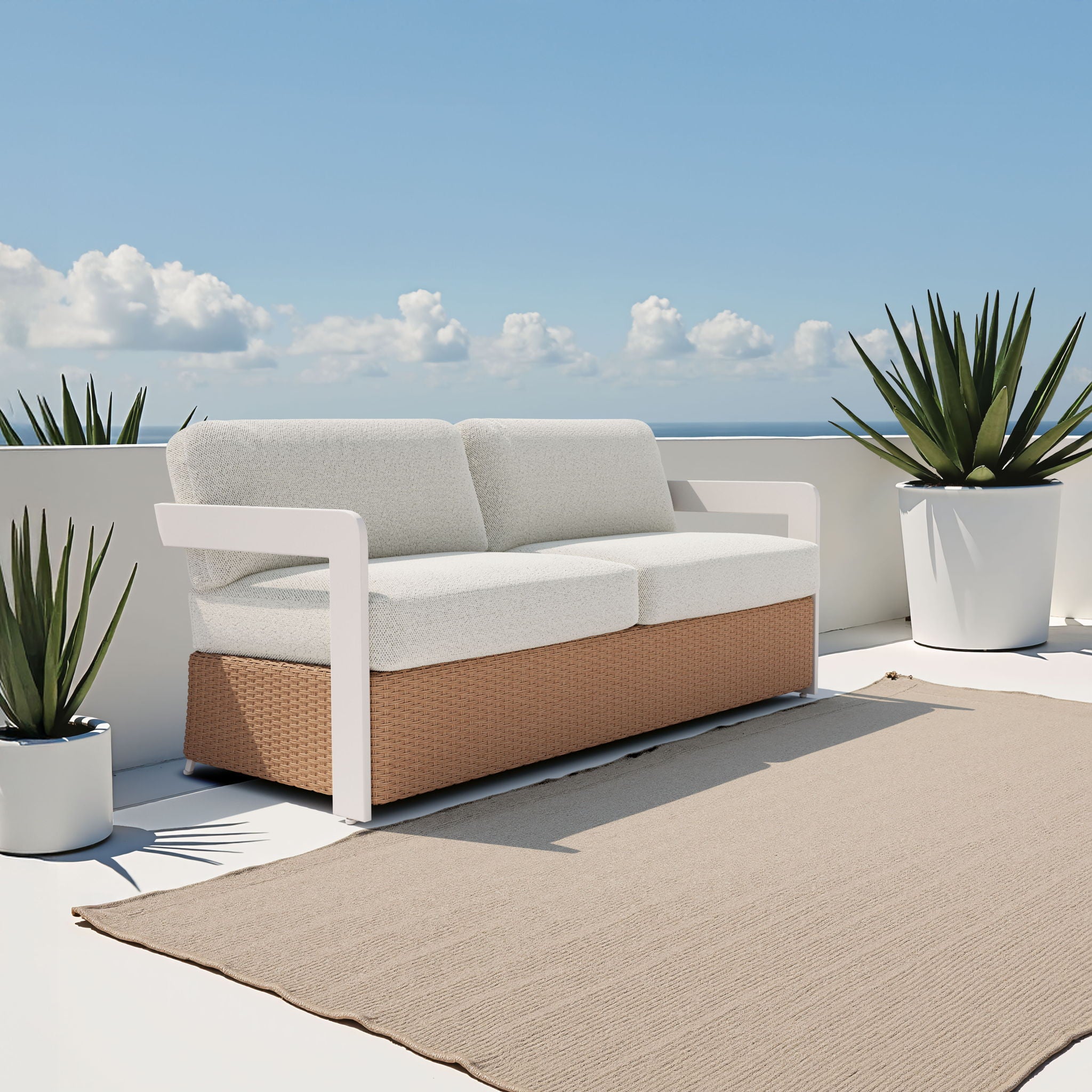 Gelo - Outdoor Sofa - White & Brown