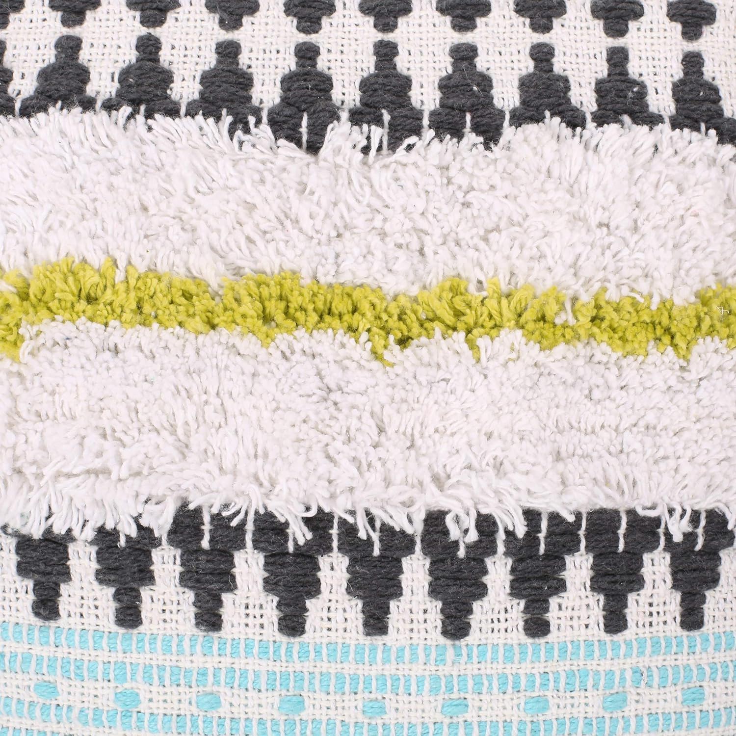 Bohemian Woven Cotton Pouf With Handwoven Design - Multi