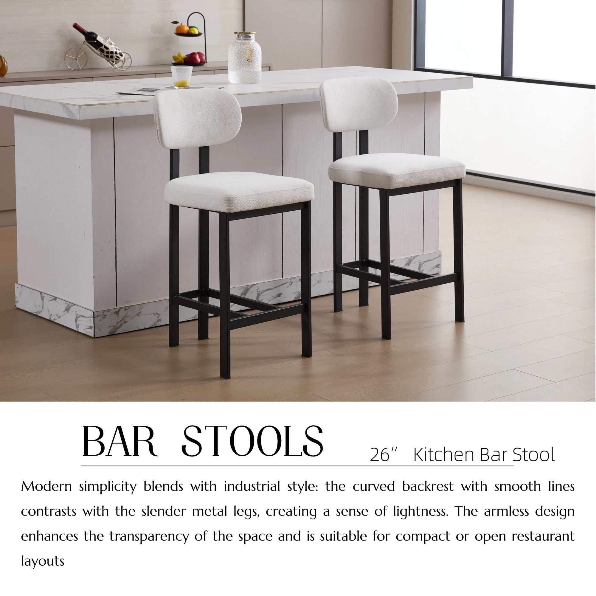 Modern Counter Height Stools (Set of 2)