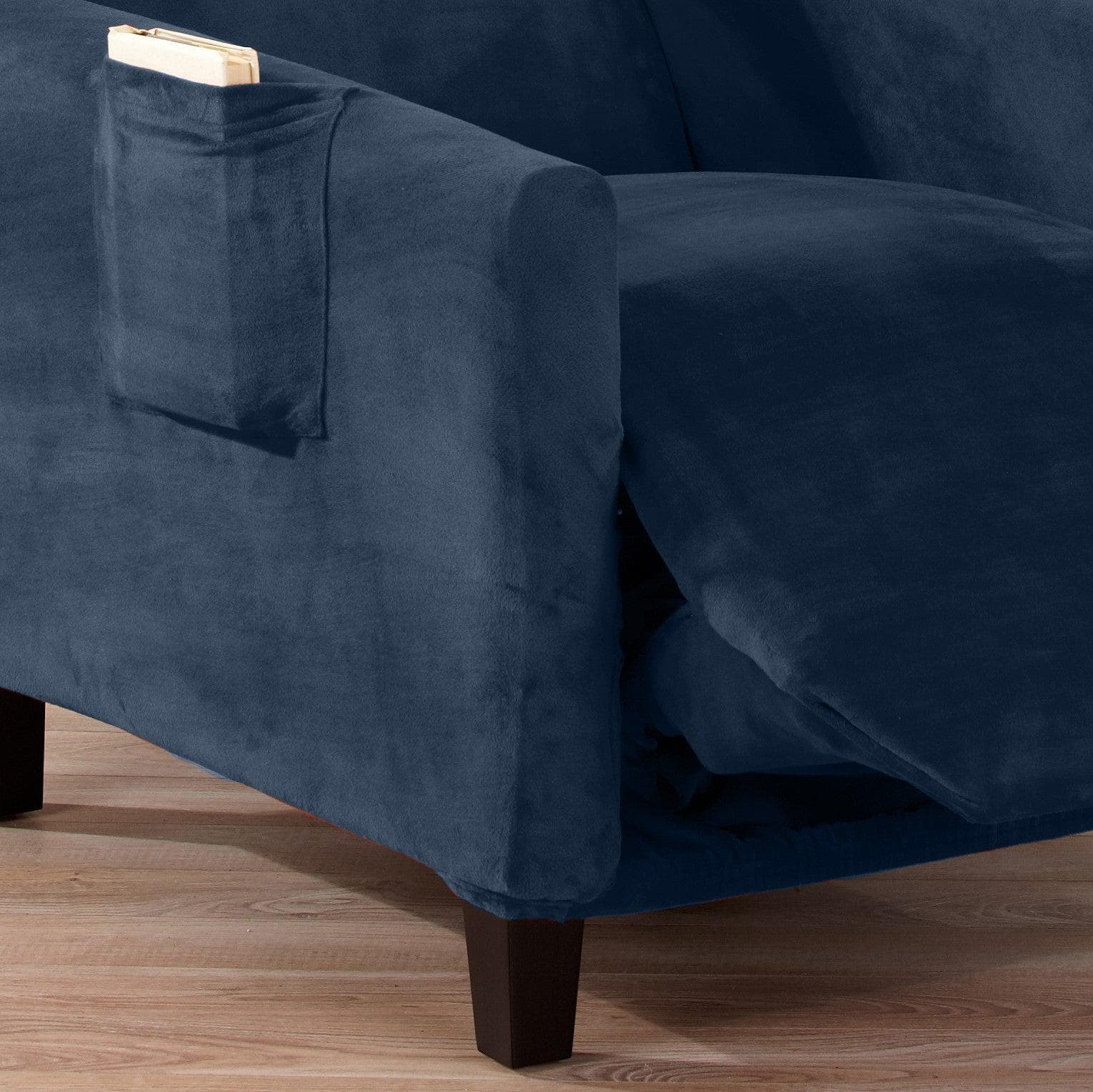 Velvet Stretch Slipcover - Gale Collection - Best Buy Furniture