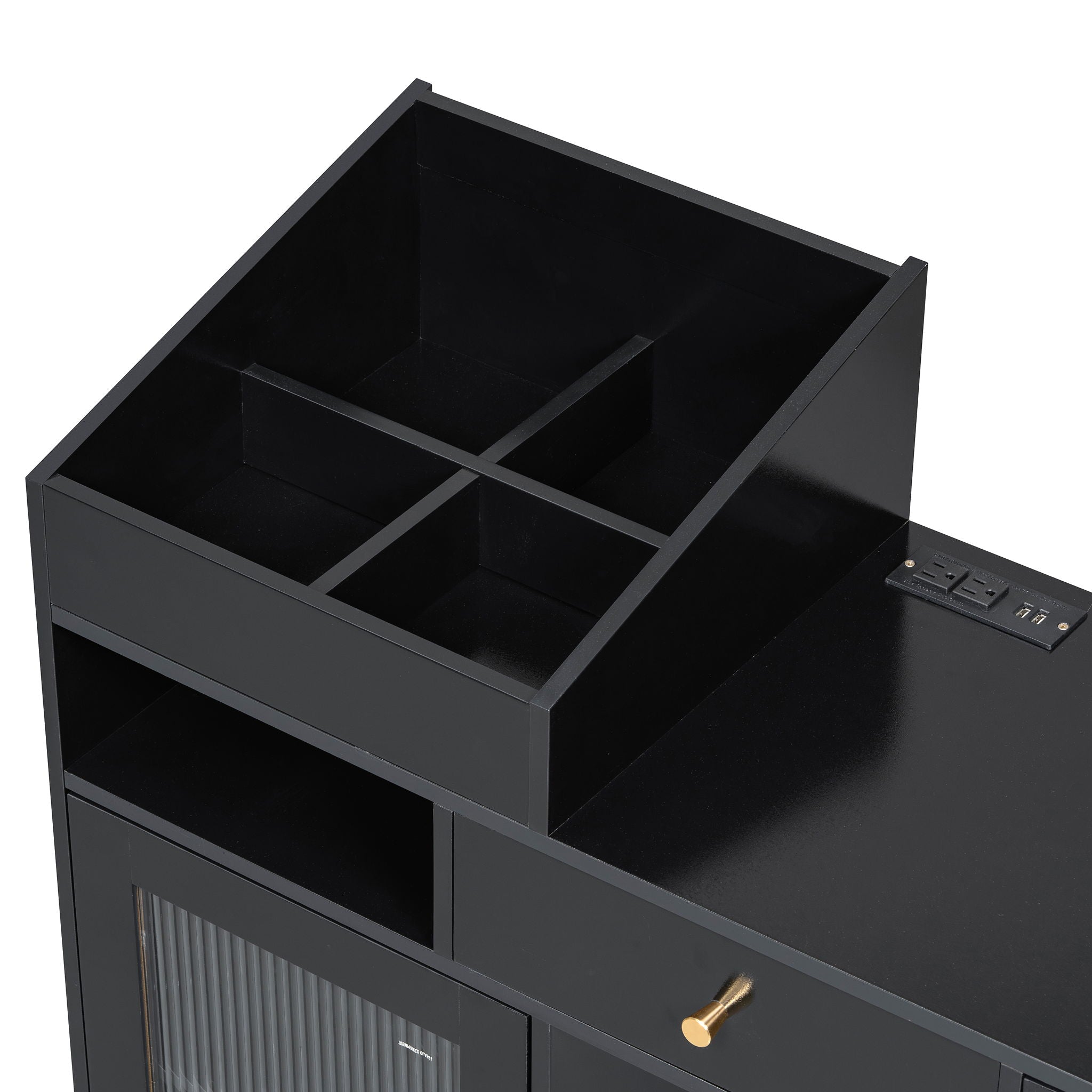 Modern Makeup Vanity Desk With Drawers Cabinet & Charging Port Engineered Wood Space Saving Design For Small Places - Black - Best Buy Furniture