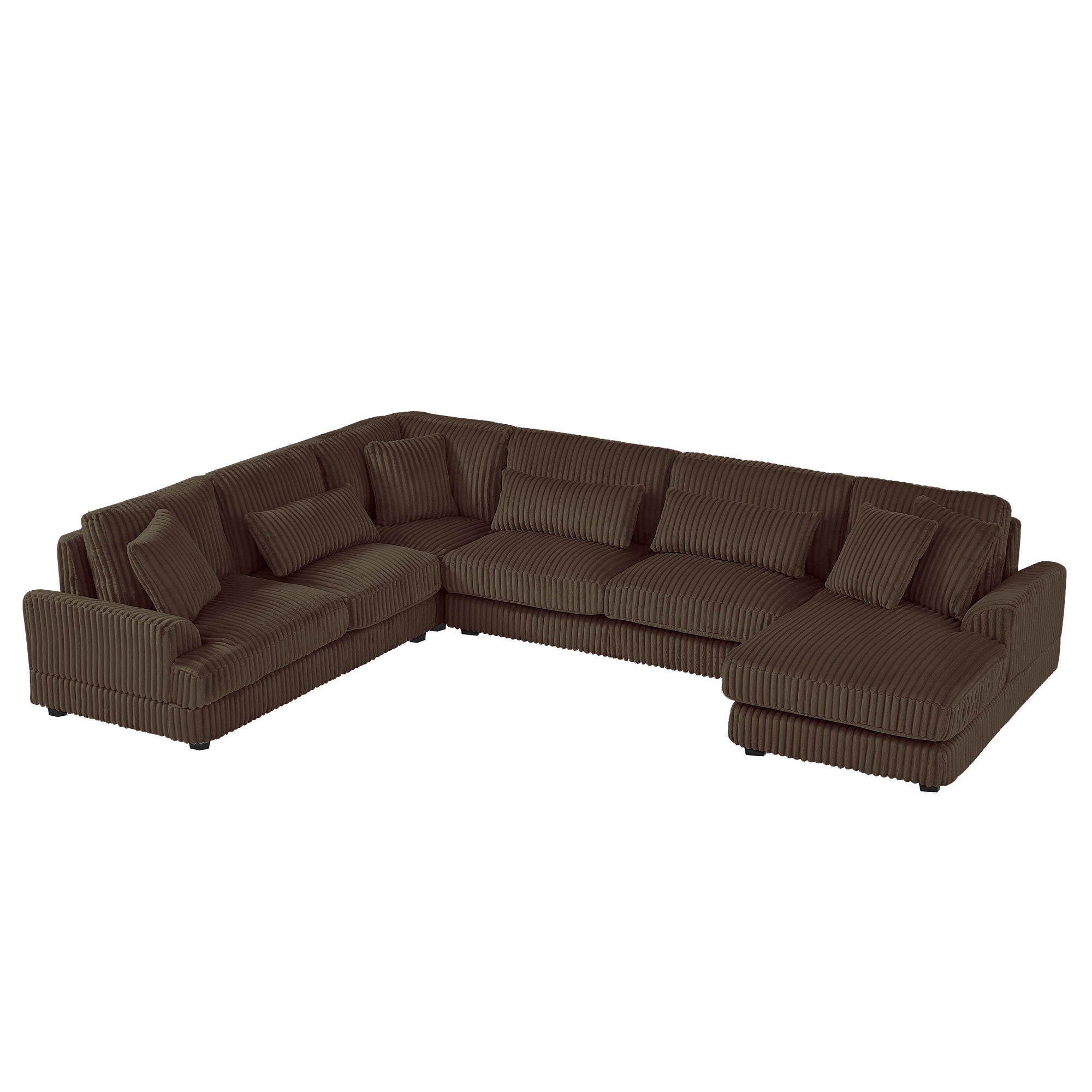Oversized Sectional Sofa U - Shaped Sofa Couch Modern Sofa Upholstered In Soft Corduroy With A Chaise Lounge For Living Room