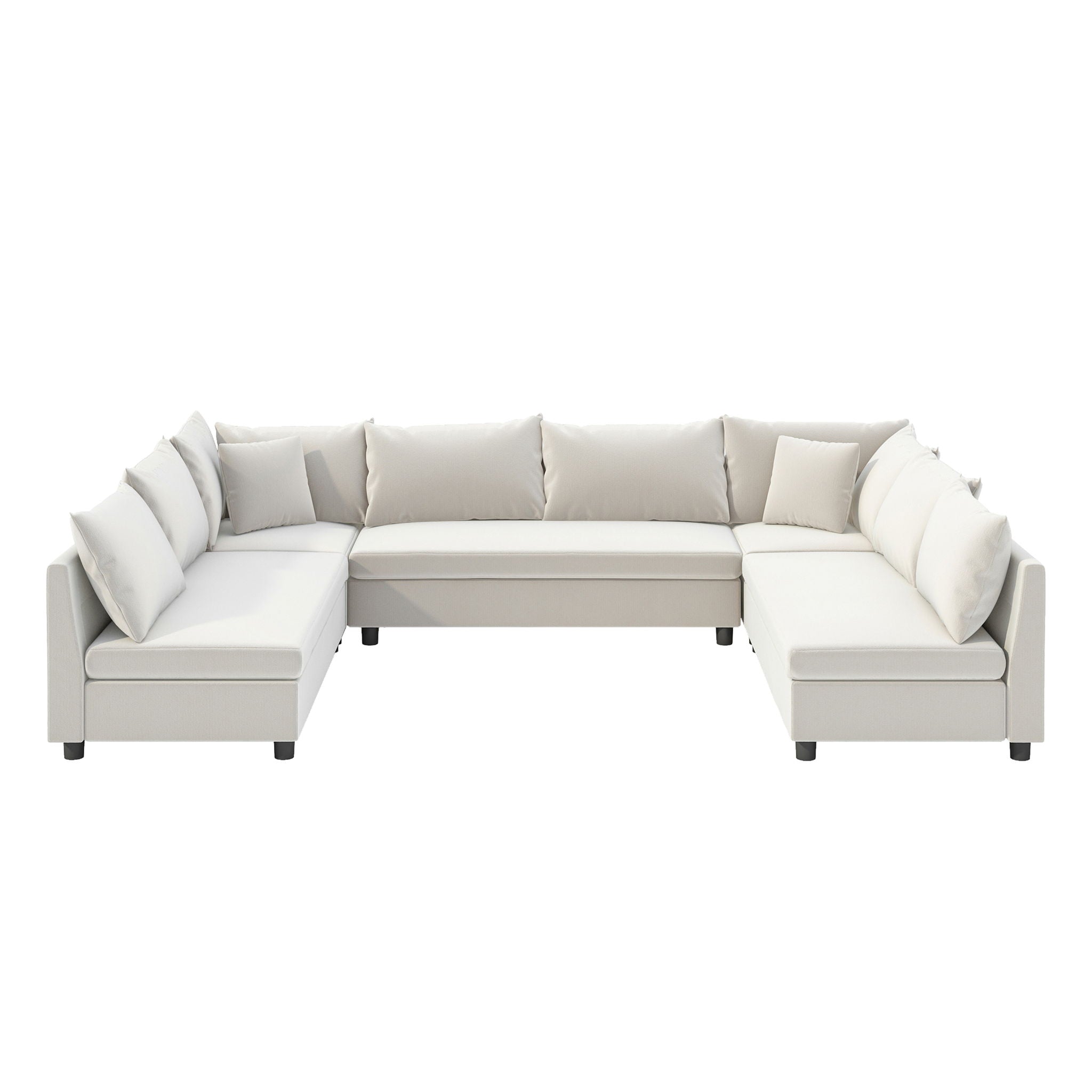 Modular Sectional Reversible U Shaped Couch Set, Free Combination Minimalist Style Oversized 8 Seat Convertible Sofa - Best Buy Furniture