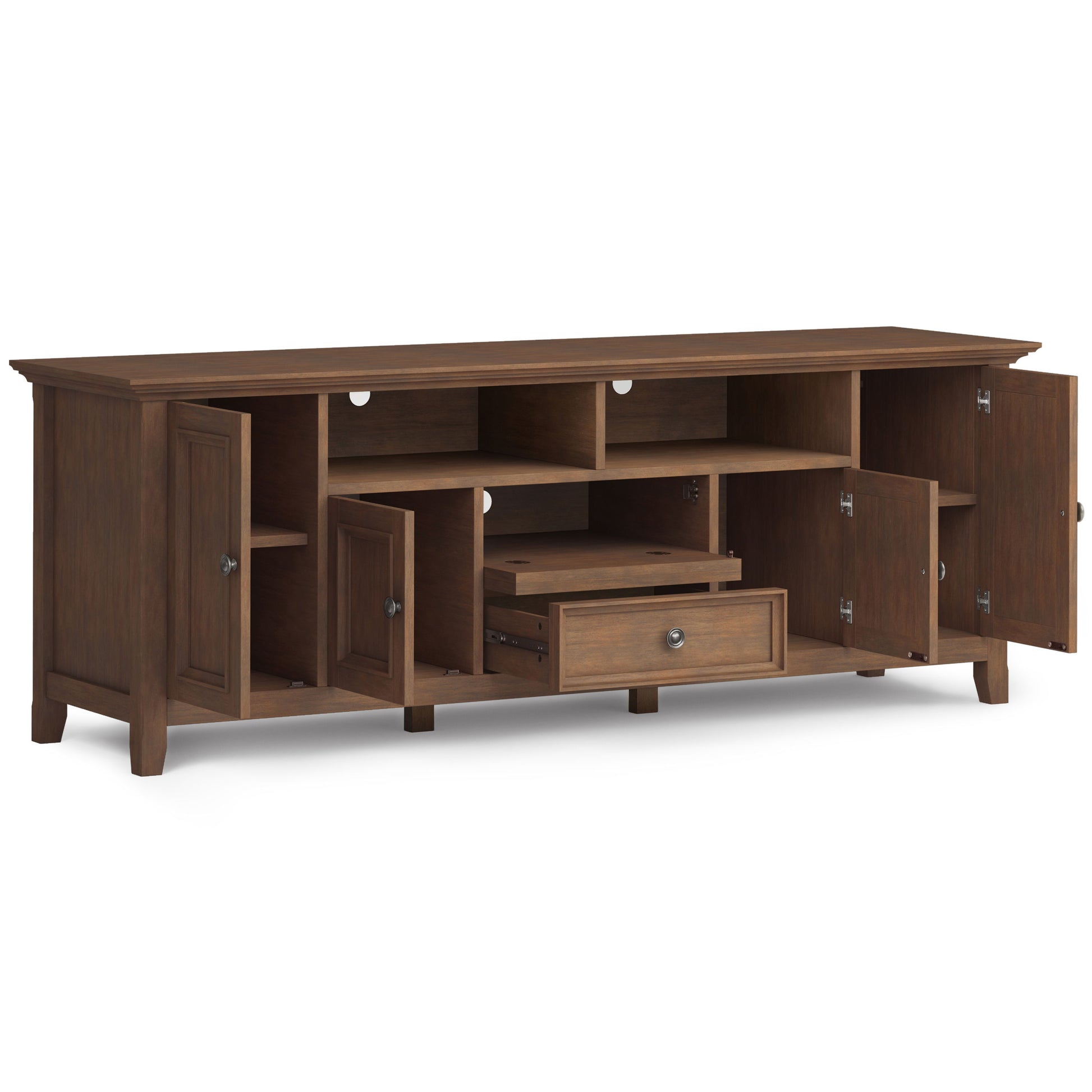 Amherst - Wide TV Media Stand - Rustic Natural Aged Brown - Best Buy Furniture