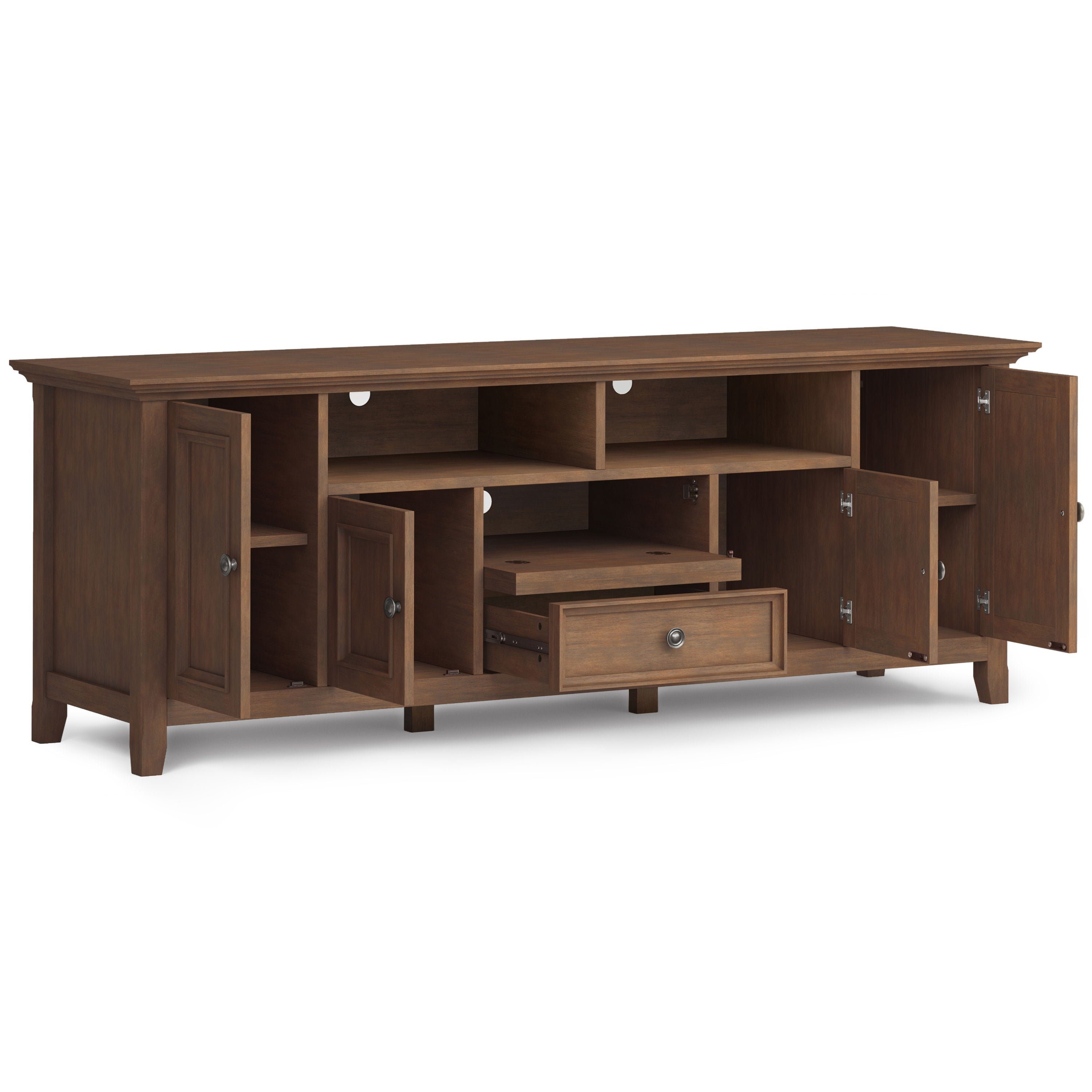 Amherst - Wide TV Media Stand - Rustic Natural Aged Brown - Best Buy Furniture
