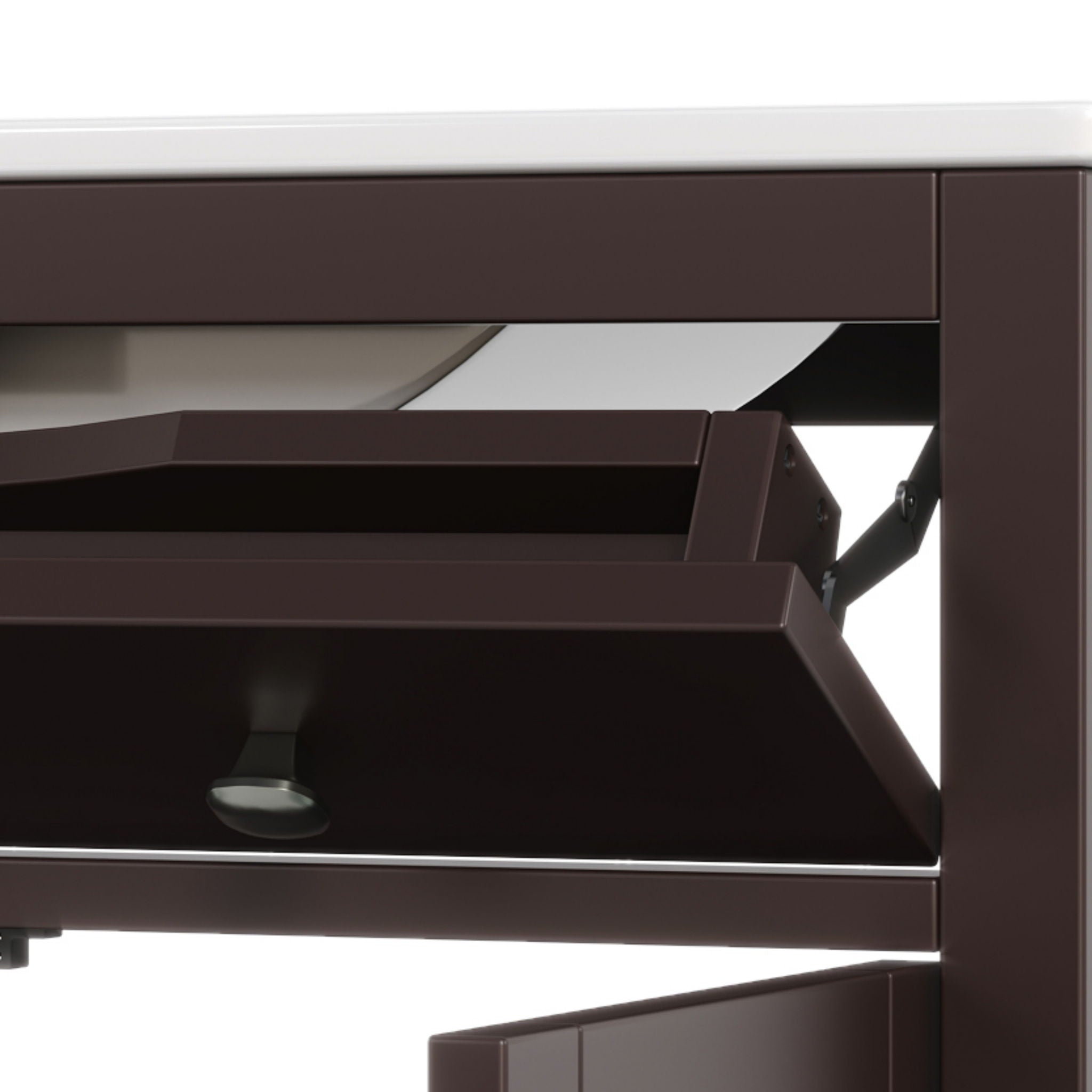 Bathroom Vanity With Ceramic Sink, Adjustable Shelf & Tip Out Tray