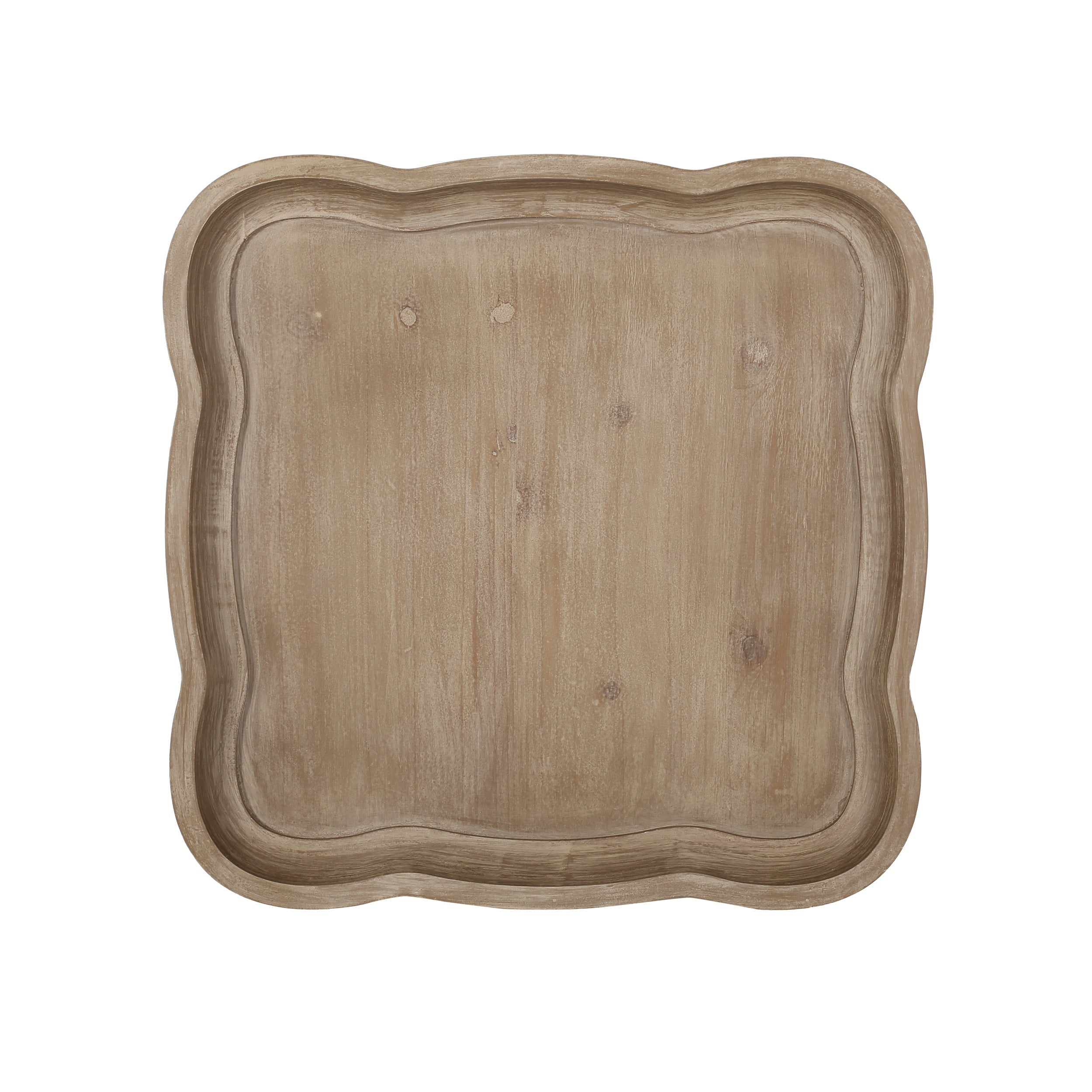 French Country Accent Table with Hourglass Design in Natural MDF