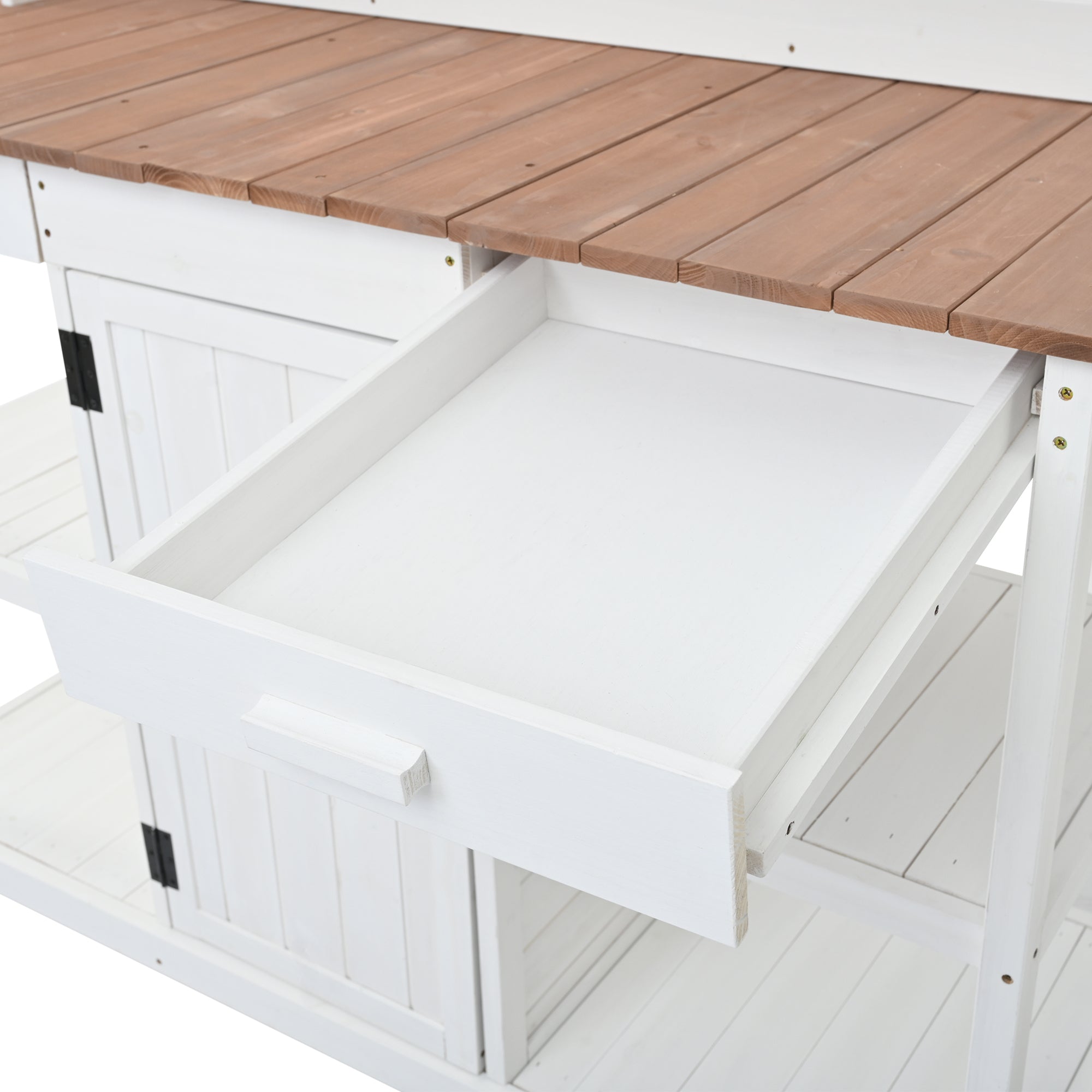 Topmax 66' Large Outdoor Farmhouse Wooden Potting Bench Table