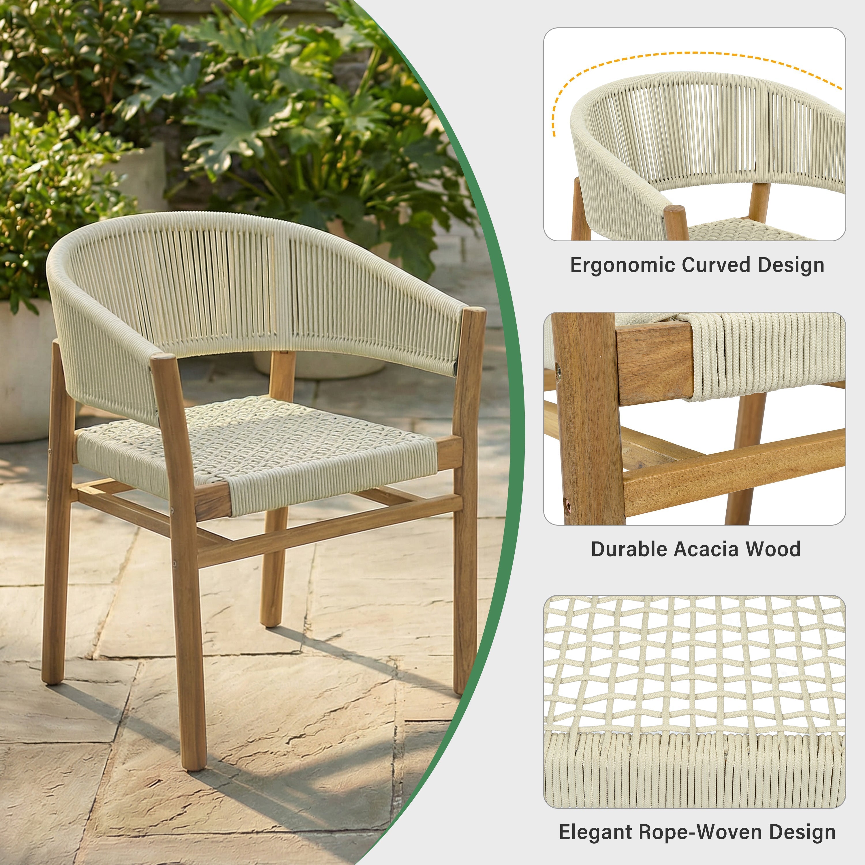 Outdoor Accent Chair Set - 2 Person Seating Group