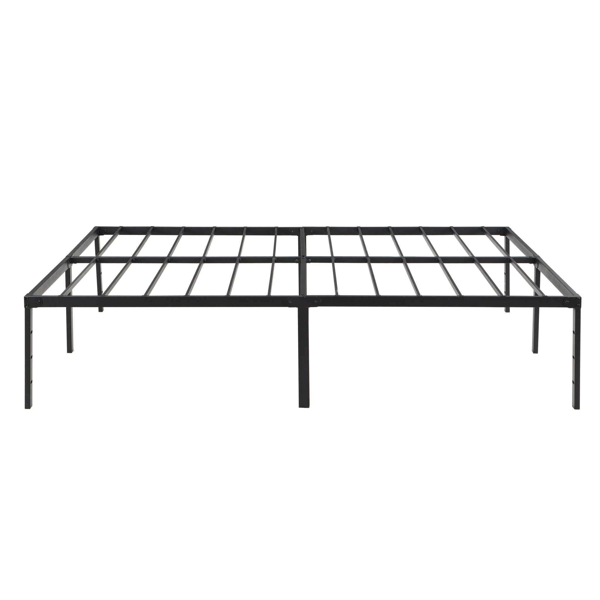 Heavy Duty Queen Size Bed Frame With Quiet Support - Black