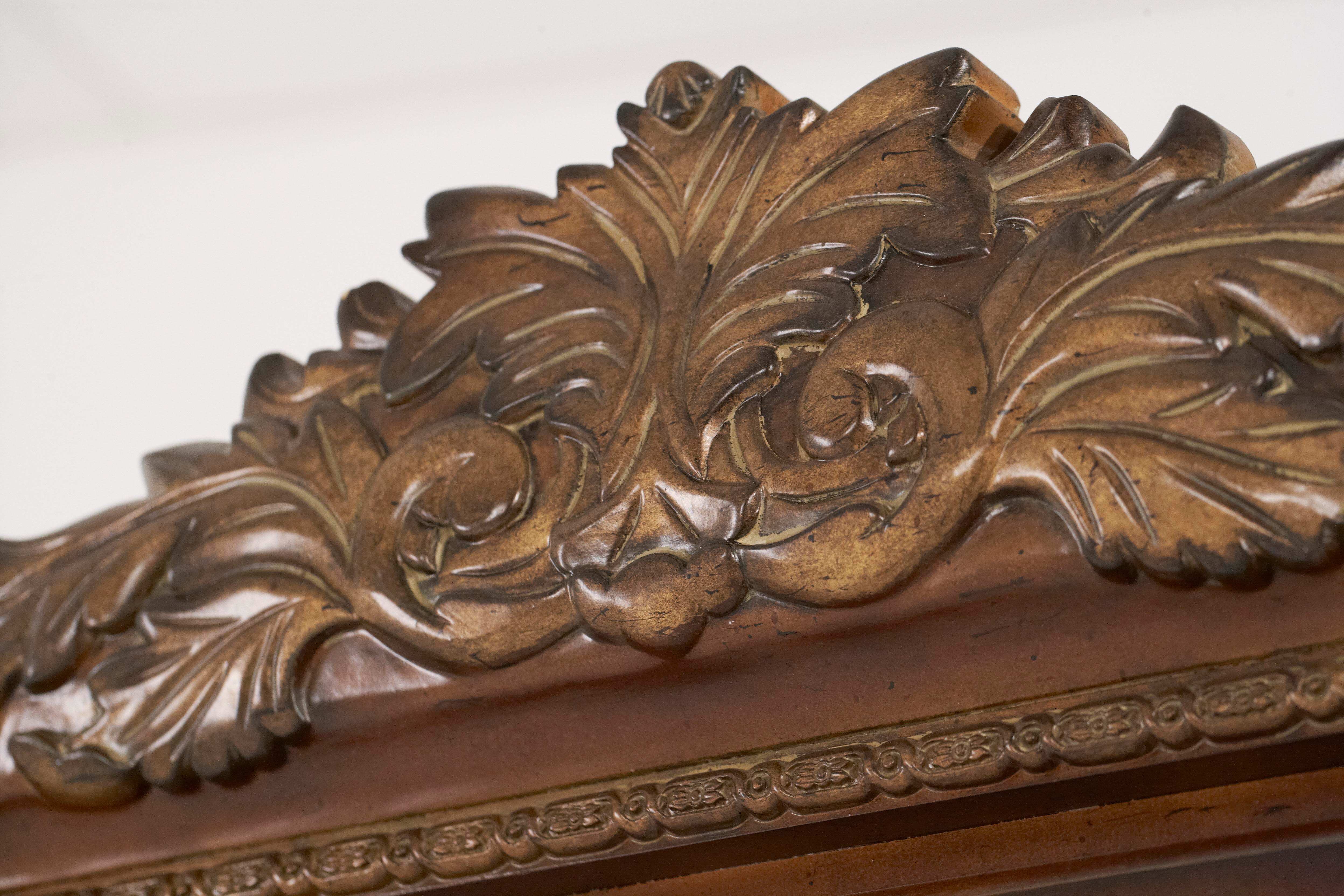 Villa Valencia - Accent Floor Wall Mirror With Storage - Classic Chestnut
