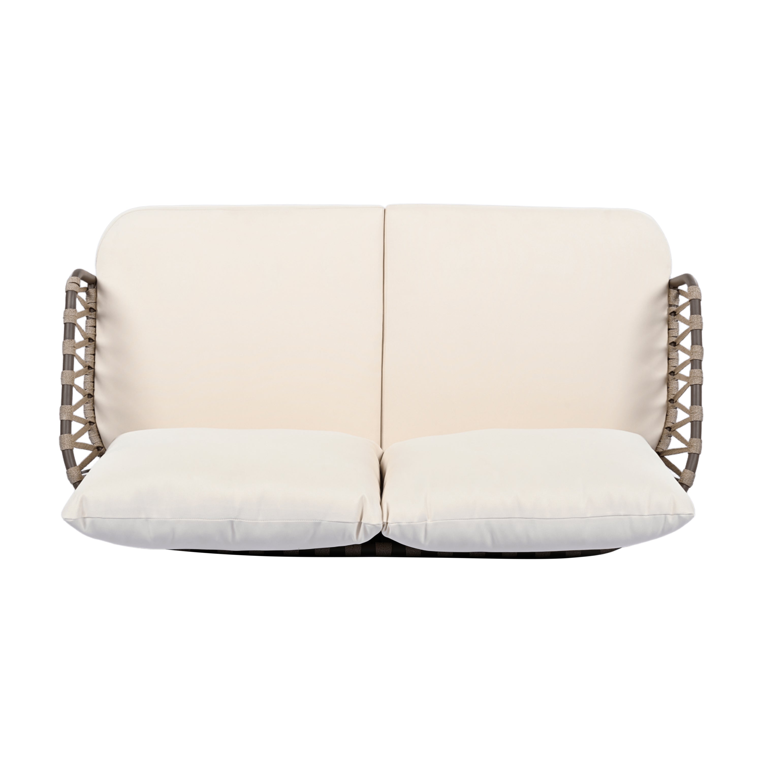 4-Piece Outdoor Patio Furniture Set with Metal Frame and Woven Rope