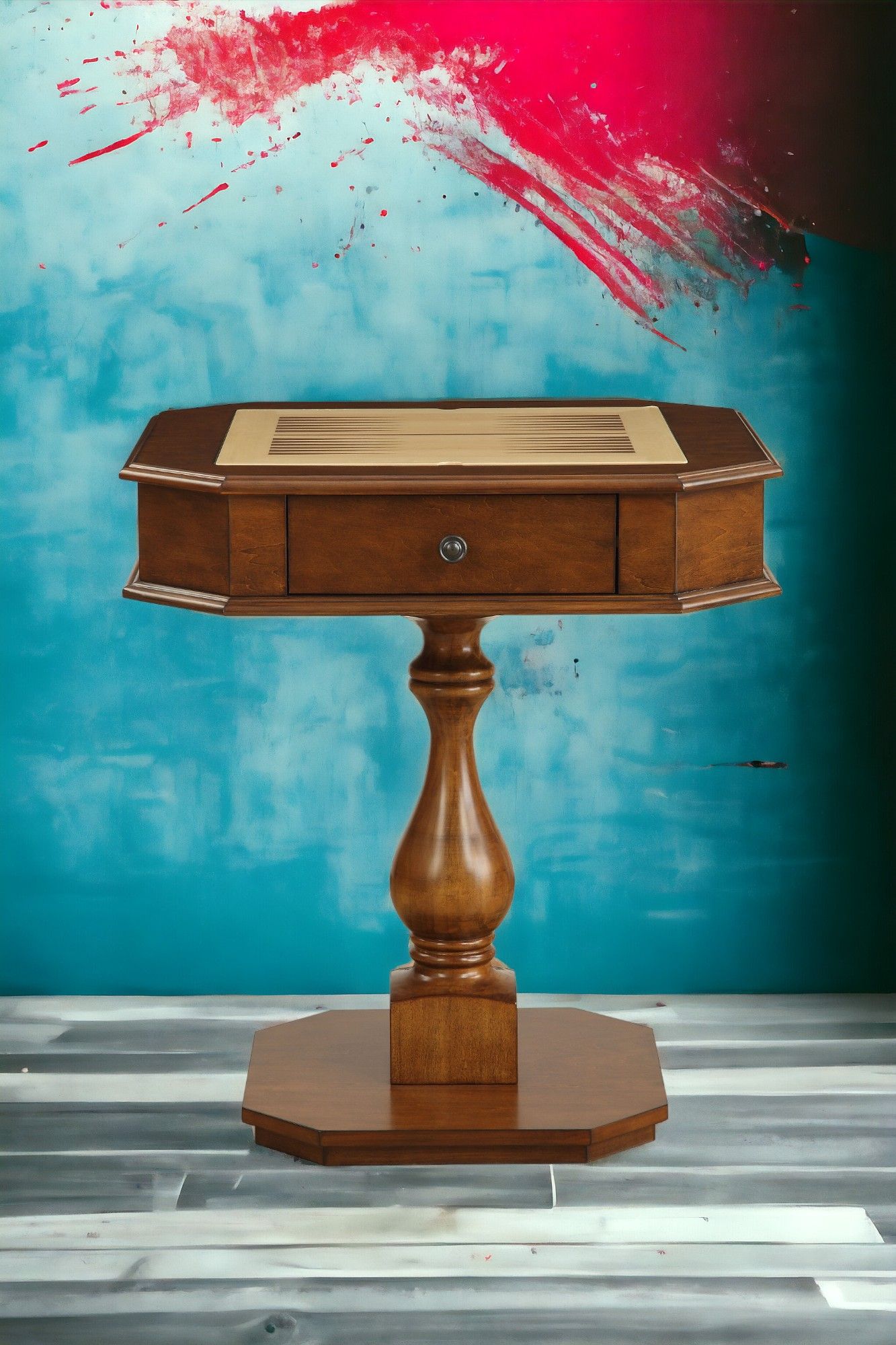 Bishop - Reversible Chess Checker Game Table With Game Tray (Chess Fingures Not Included)