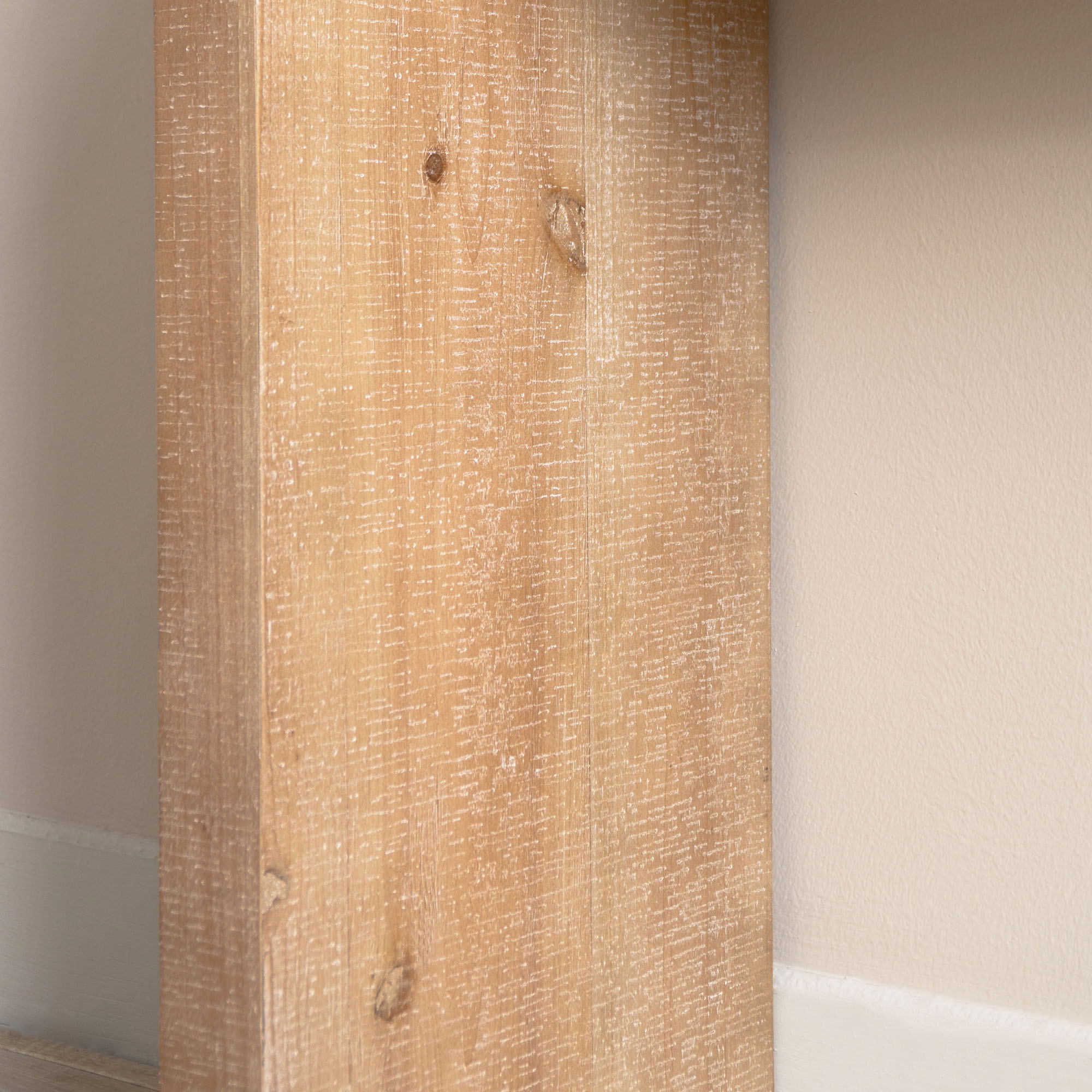 Slim Console Table, Narrow Entryway Table With Bead Detail - Light Natural / Natural