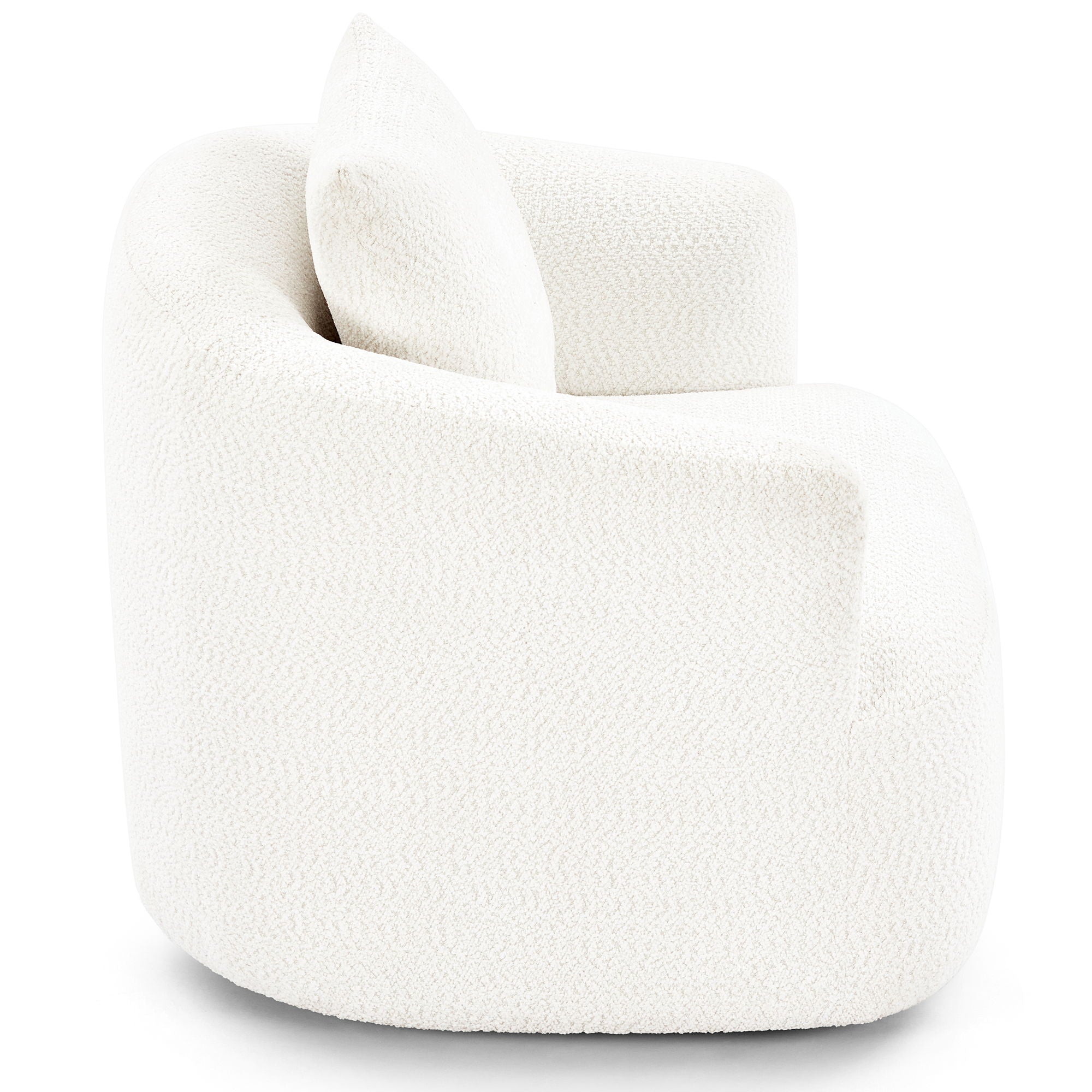 360° Swivel Barrel Sofa Chair With Throw Pillow, Chenille Upholstered Accent Chair