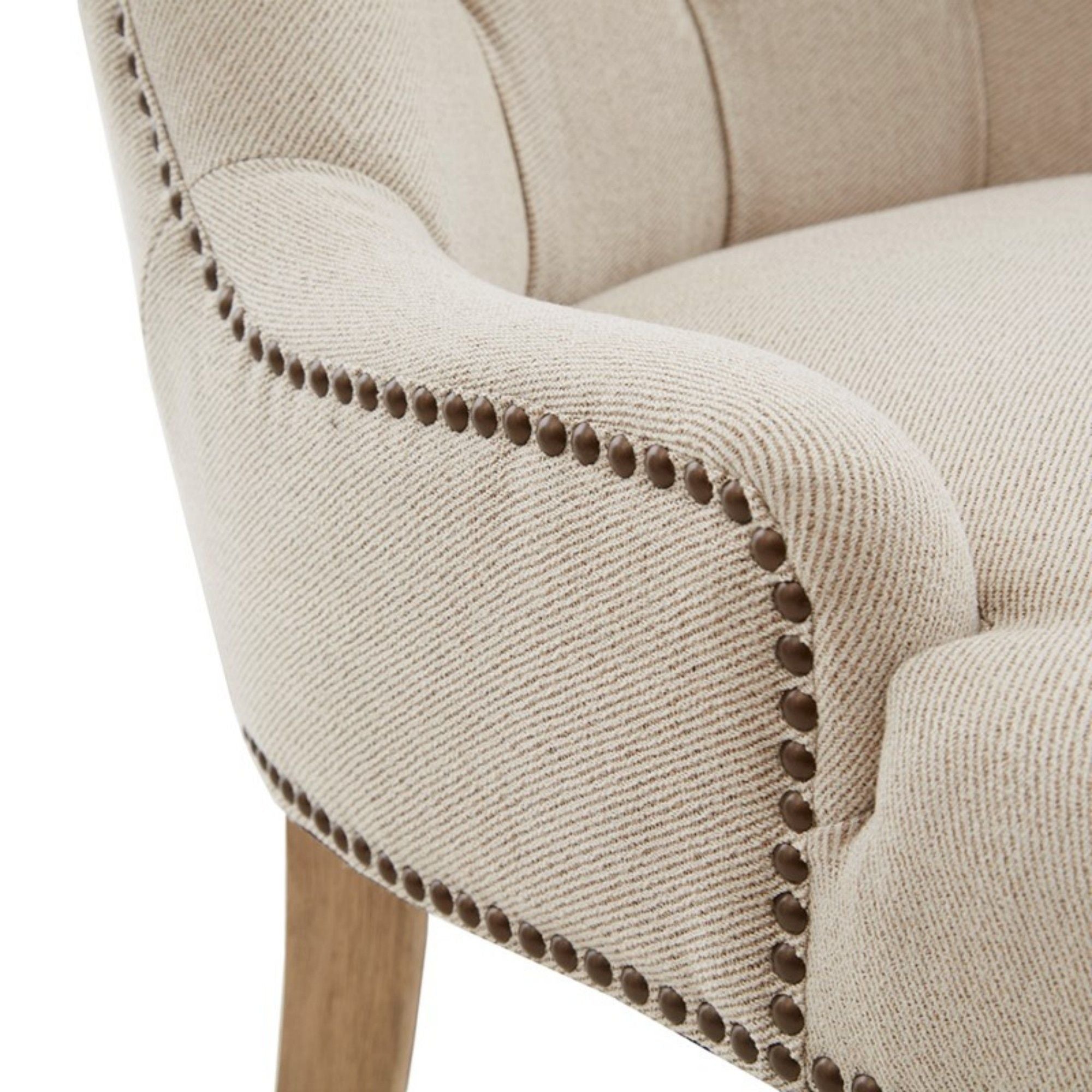 Lucas - Button Tufted Captain Accent Chair High Back - Cream