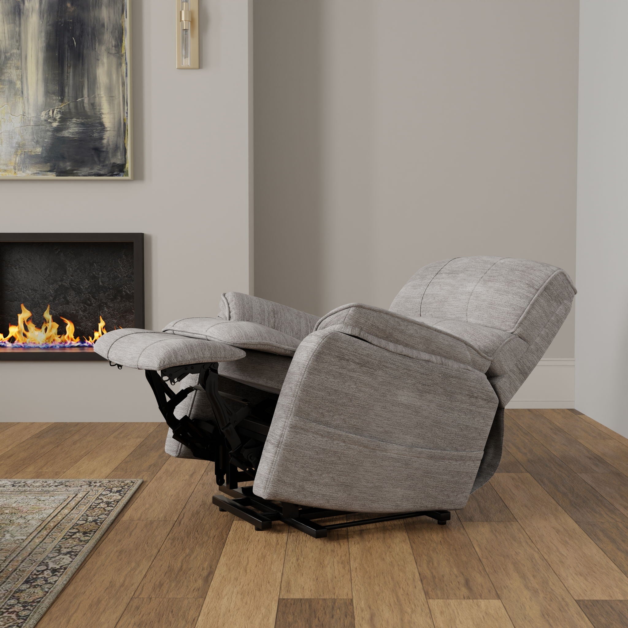 Lucie - Fabric Power Lift Chair - Gray