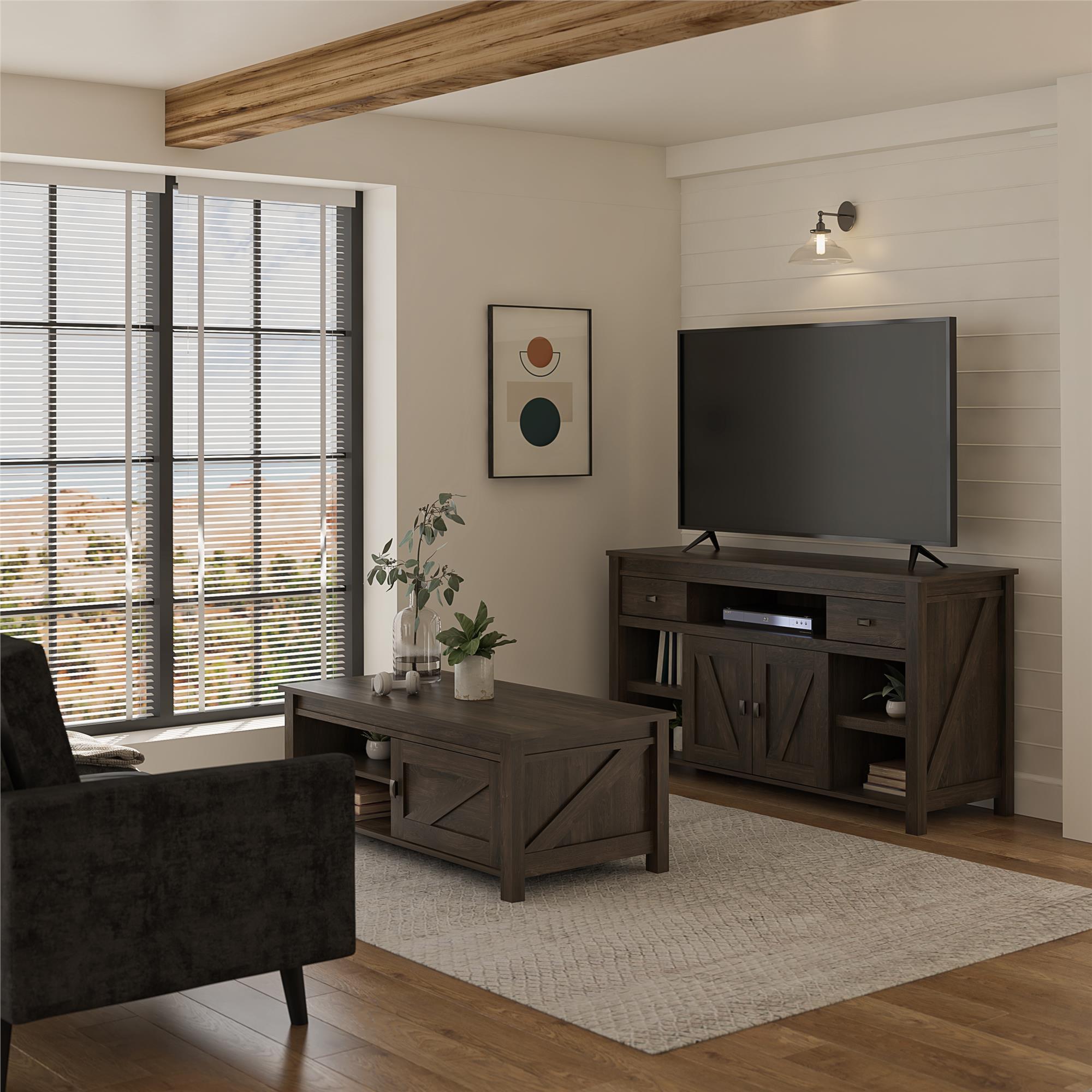 Farmington - TV Stand For TVs Up To 60" - Oak