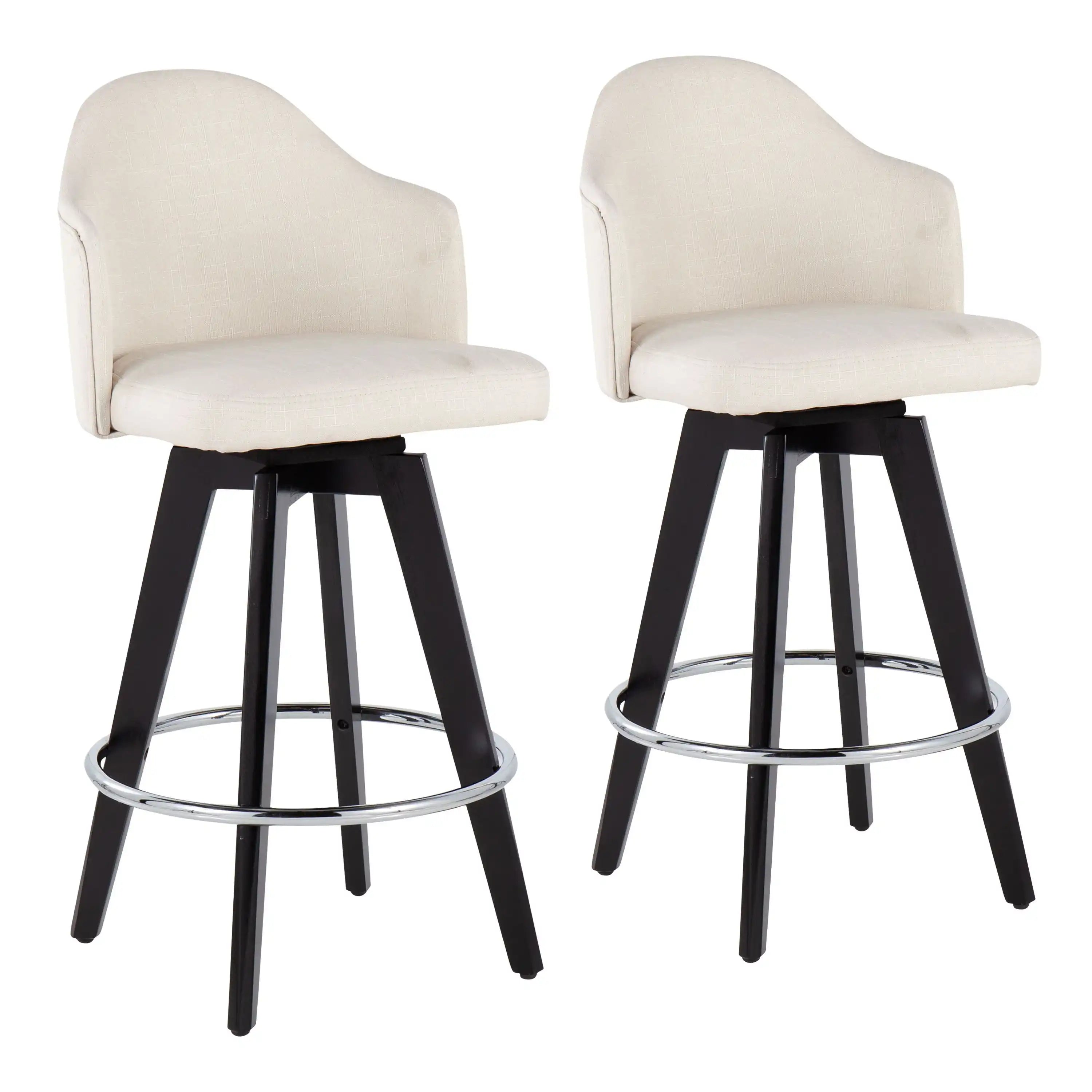 Ahoy - Contemporary Fixed Height Counter Stool With Round Footrest (Set of 2) - Best Buy Furniture