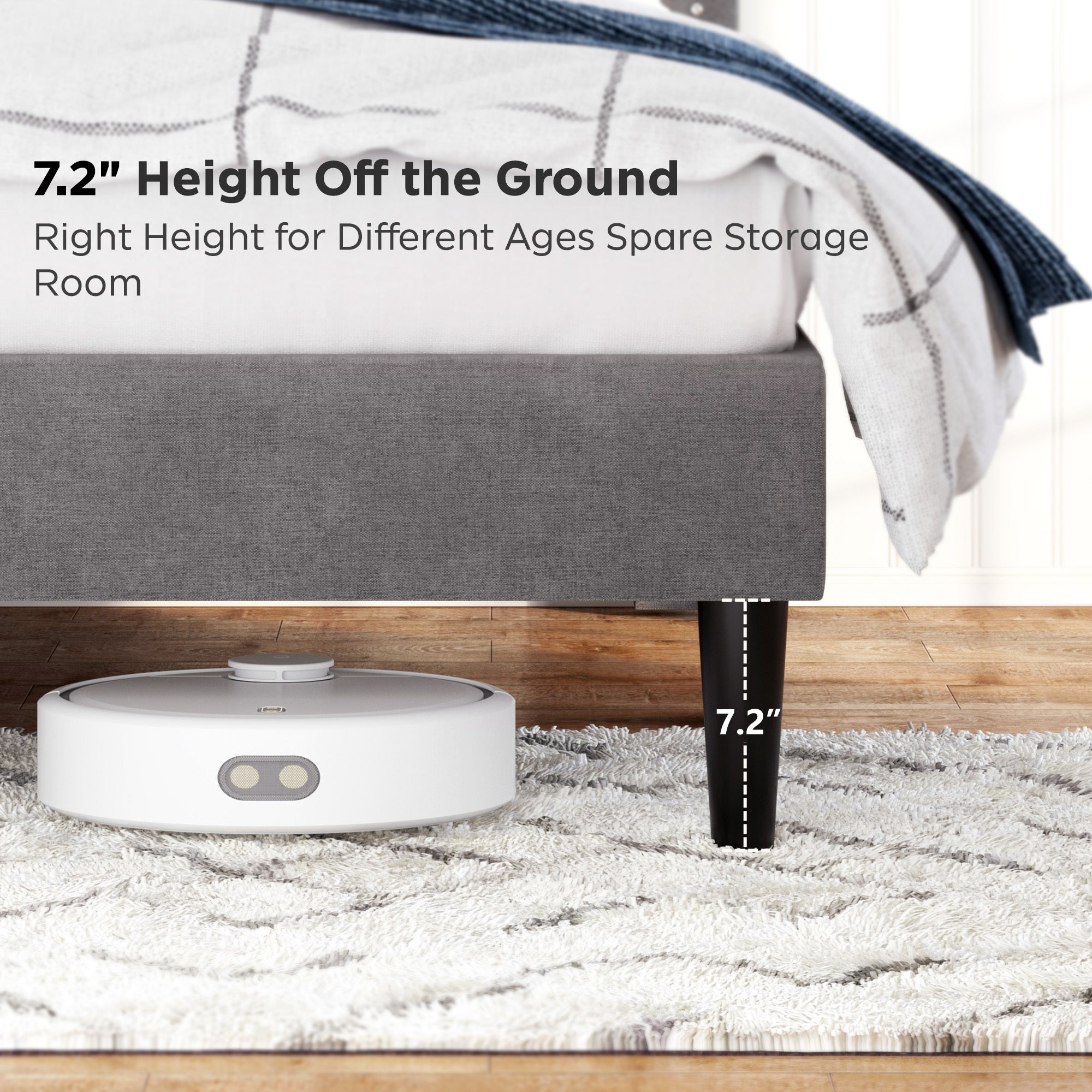 Queen Bed Frame with Linen Storage Headboard