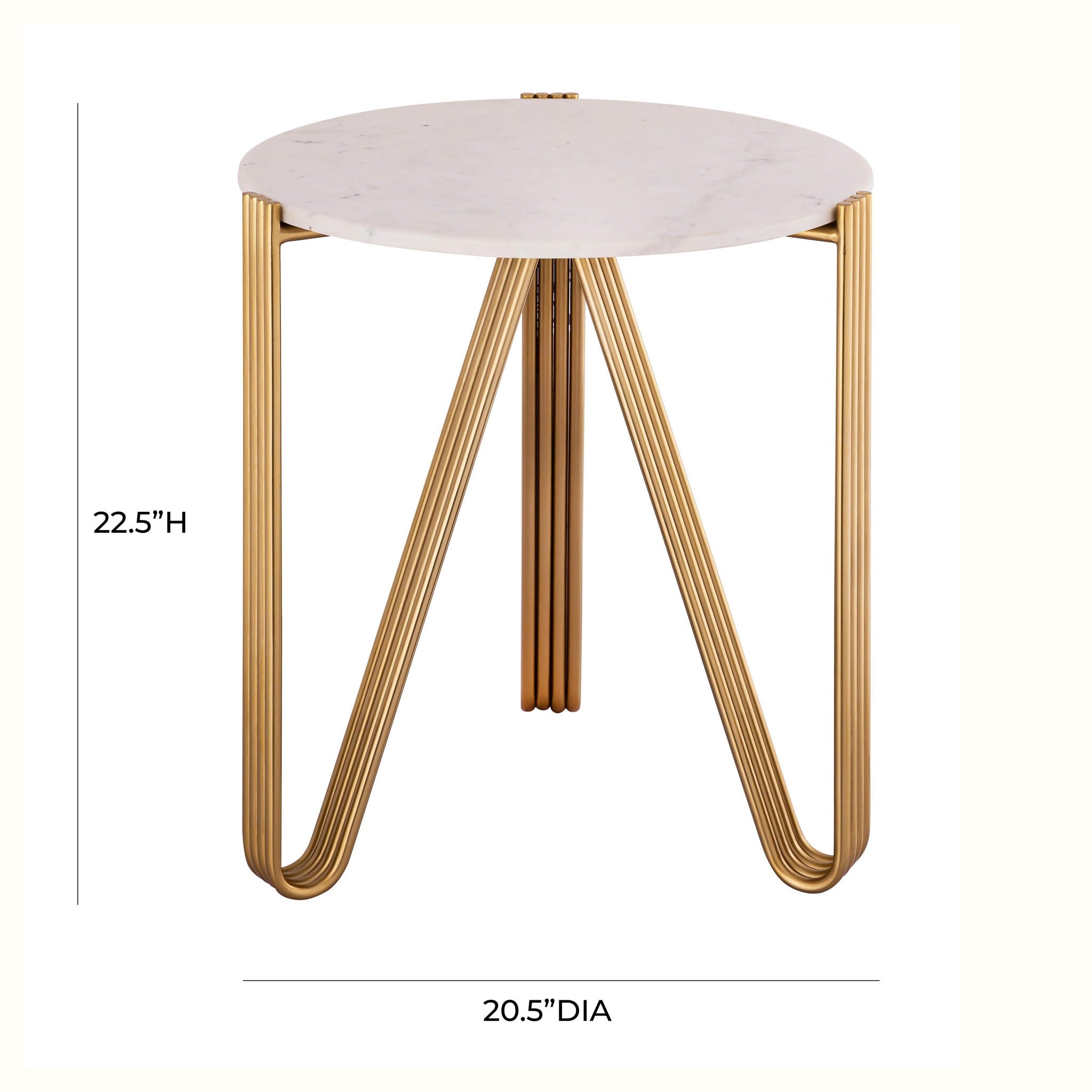 Aya - Marble Side Table - White