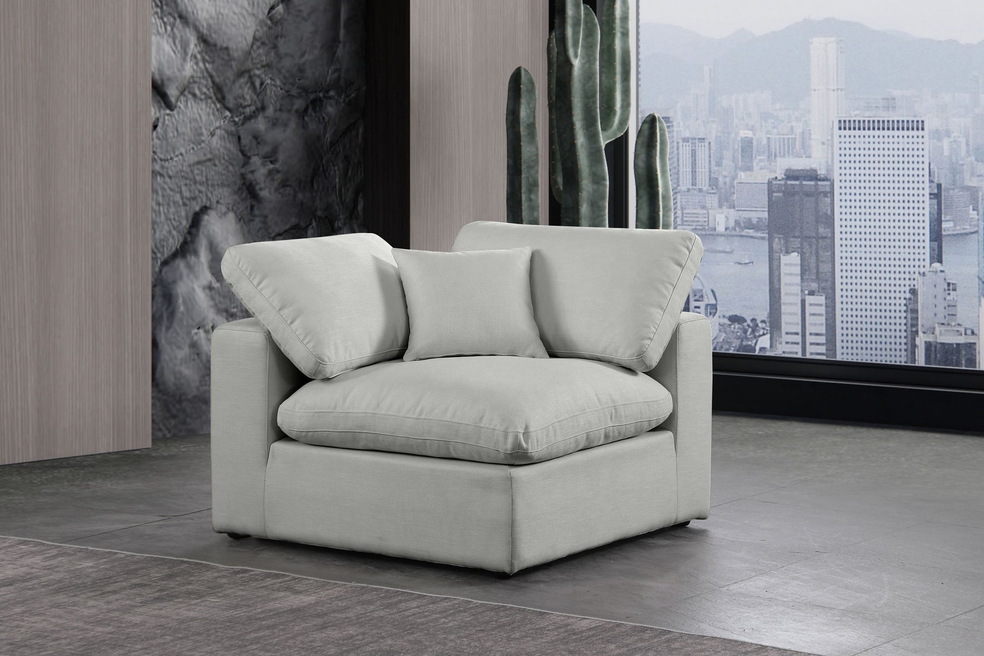 Comfy - Linen Corner Chair - Best Buy Furniture
