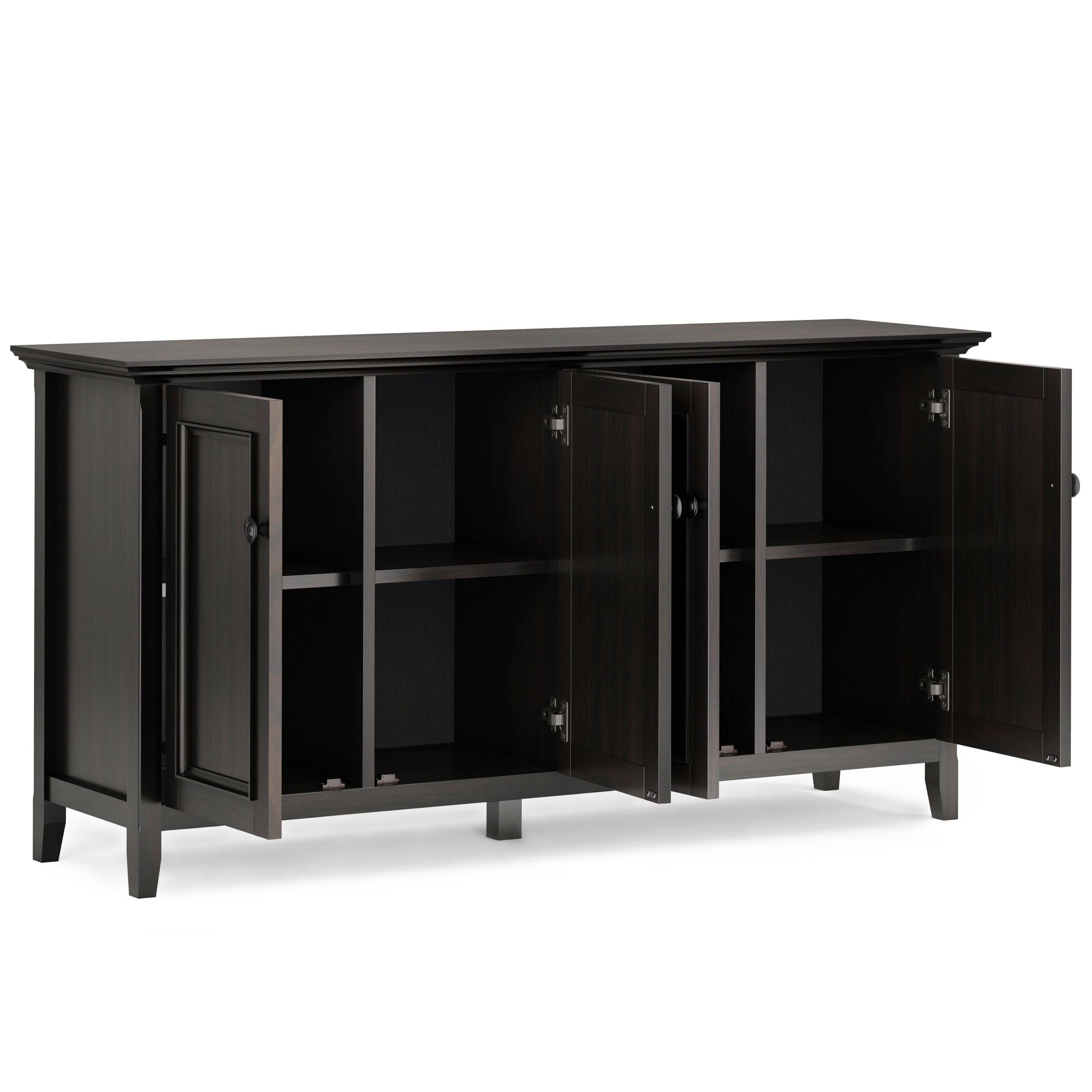 Amherst - Wide 4 Door Storage Cabinet - Hickory Brown - Best Buy Furniture