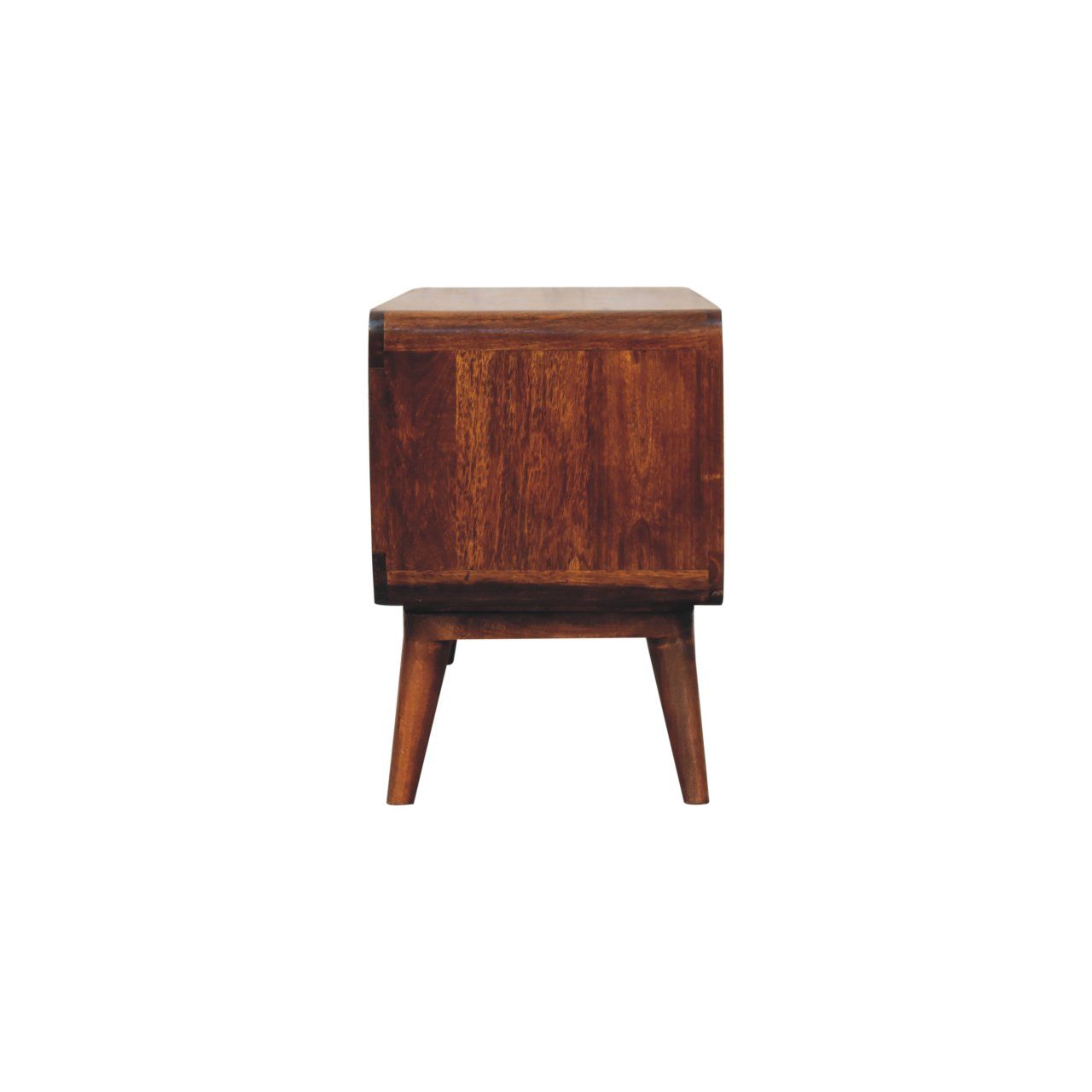 Curved Double Slot Media Unit - Dark Brown - Best Buy Furniture