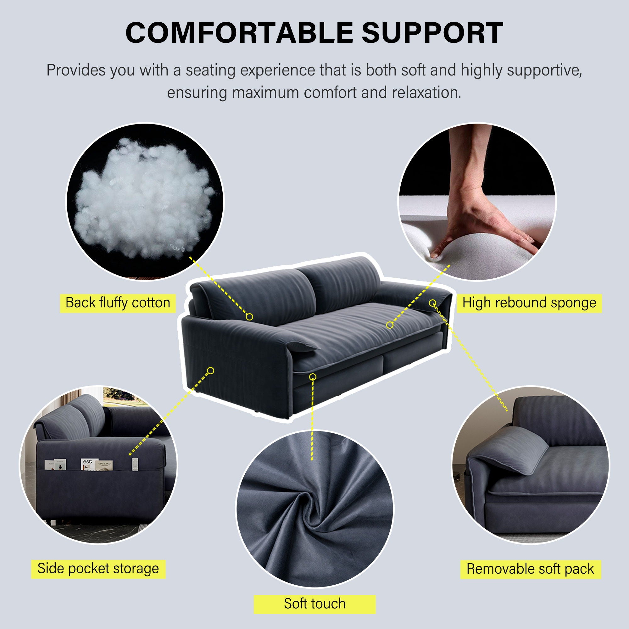 Queen Pull Out Sofa Bed, 3 In 1 Convertible Sleeper Sofa With Side Storage