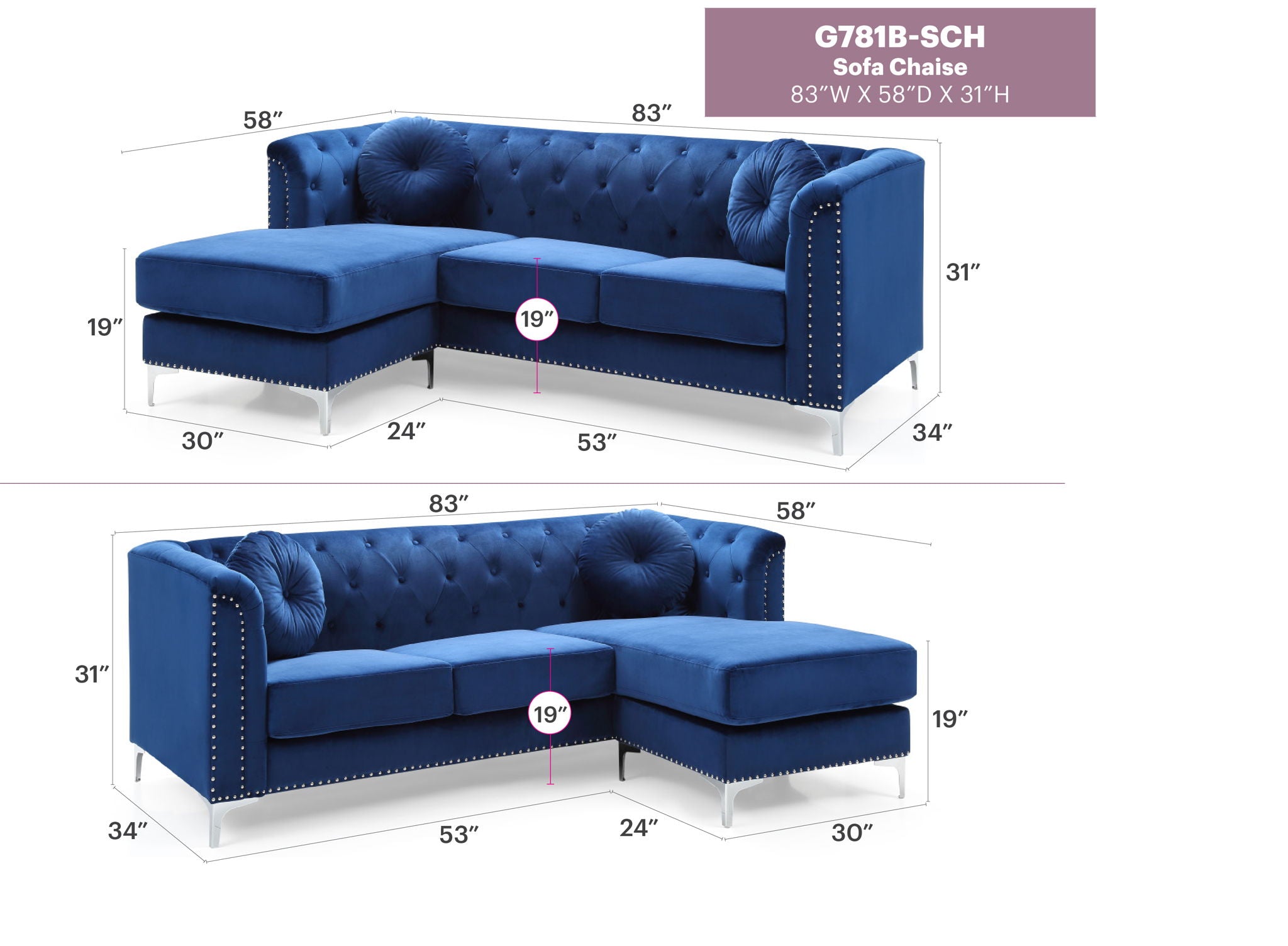 Pompano - Micro Suede Sofa Chaise