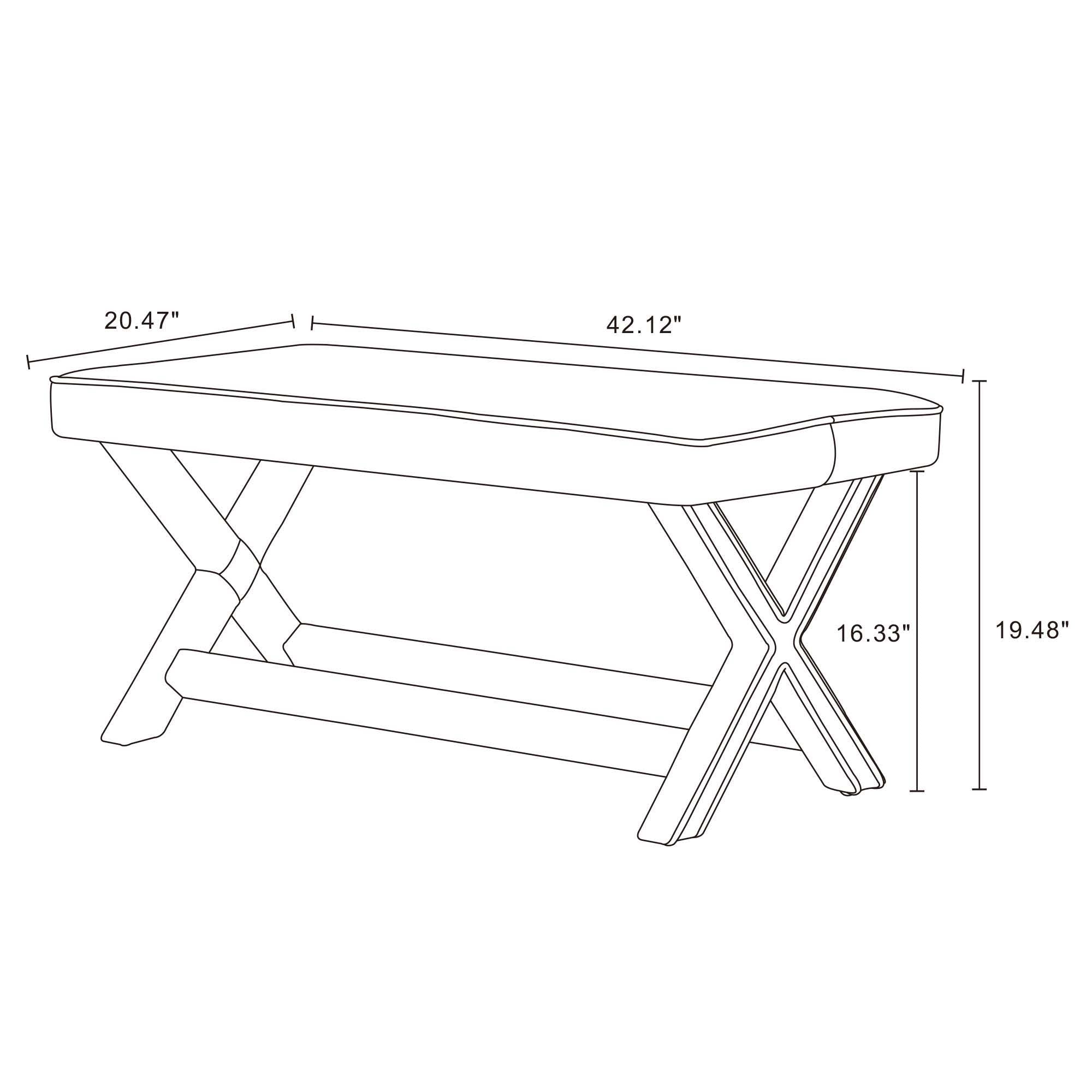 Abigail - Accent Bench With Piped Cushion