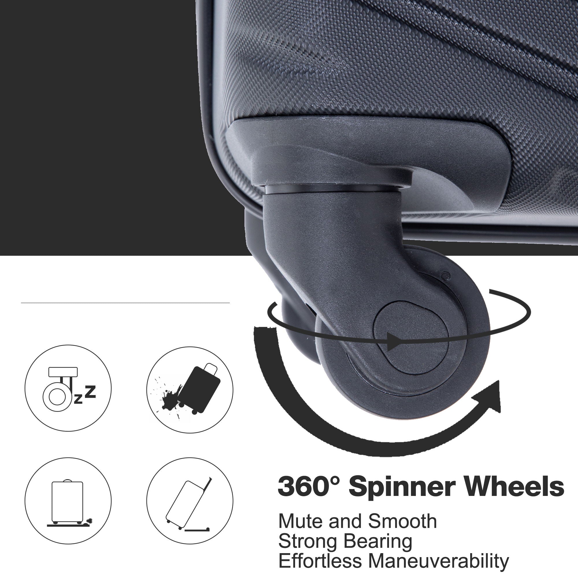Luggage 4 Piece Lightweight Suitcase With Rotating Wheels With Tsa Lock,