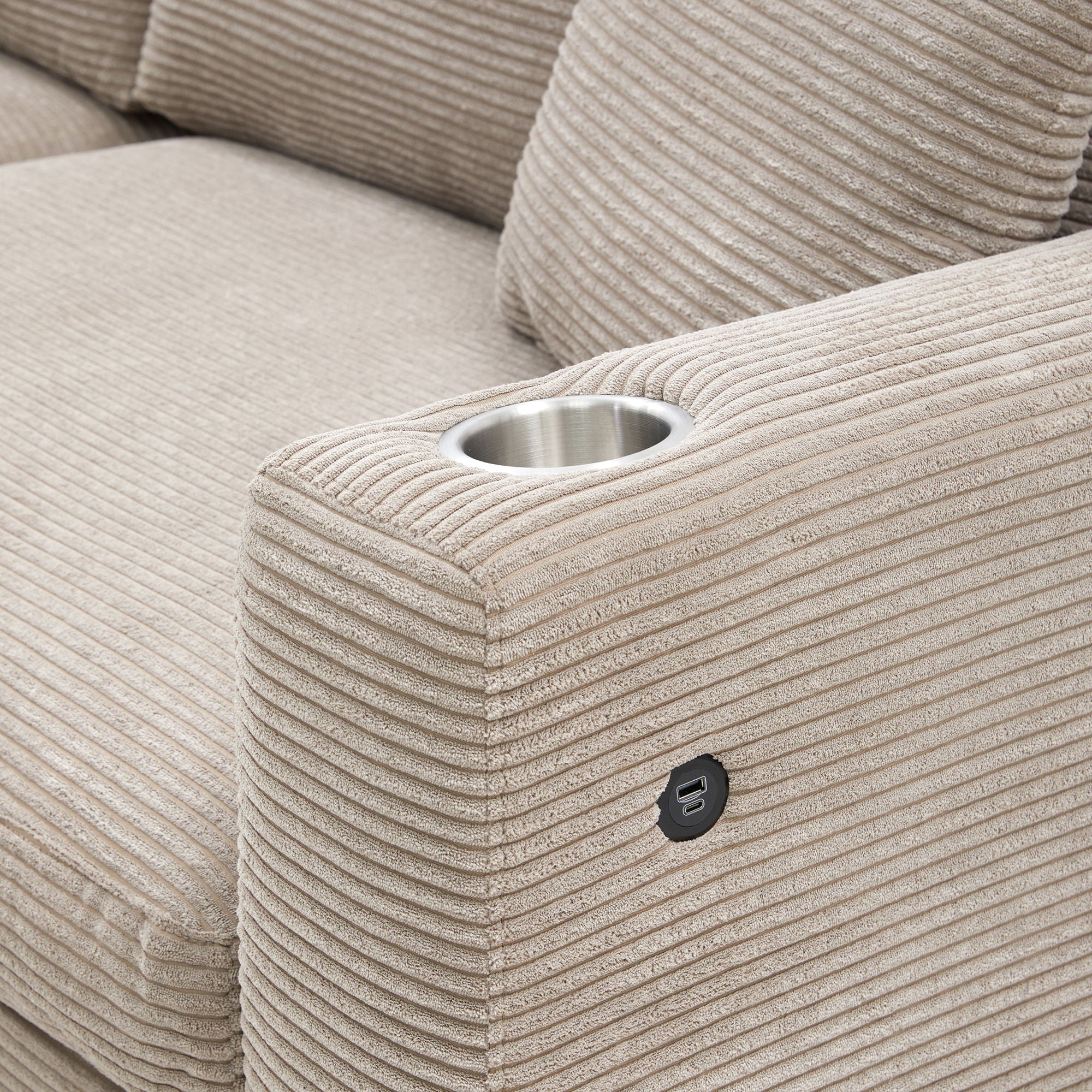 Oversized Sectional L Shaped Cloud Couch With USB Charging Port Cup Holder Deep And Wide Seat Sofa With Chaise Comfy