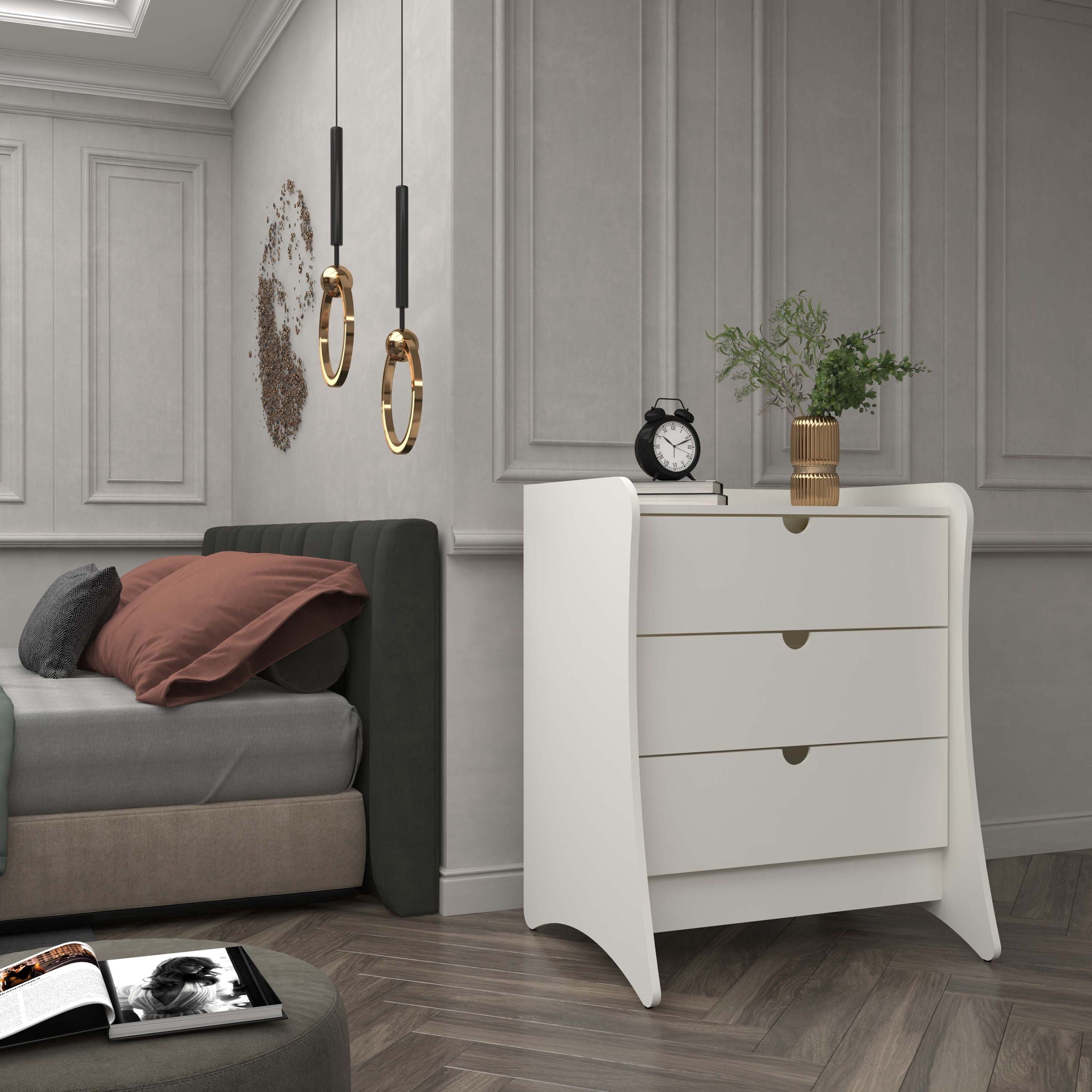Coney - Nightstand With 3 Drawers