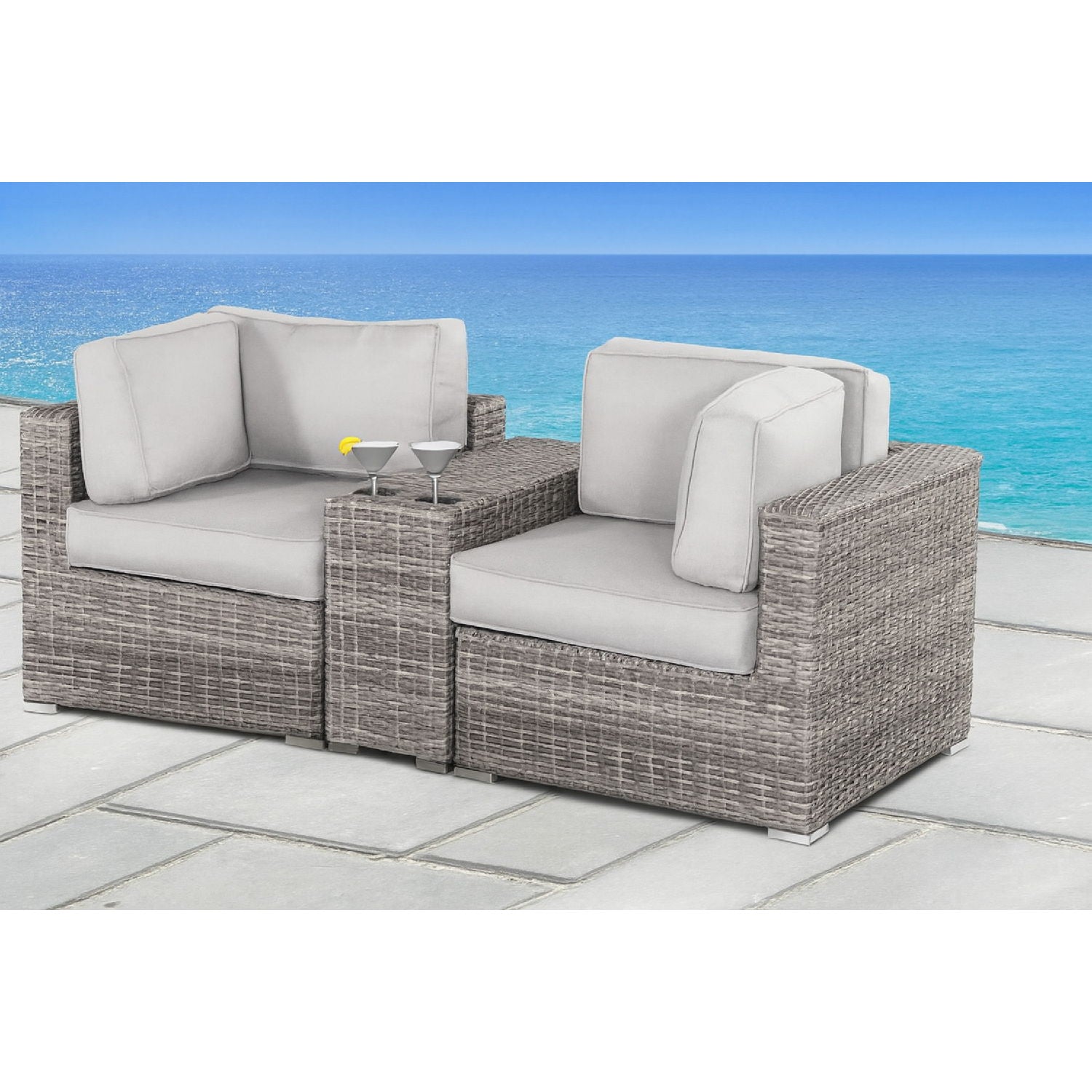 Handcrafted Outdoor Loveseat With Wicker Seating - Best Buy Furniture