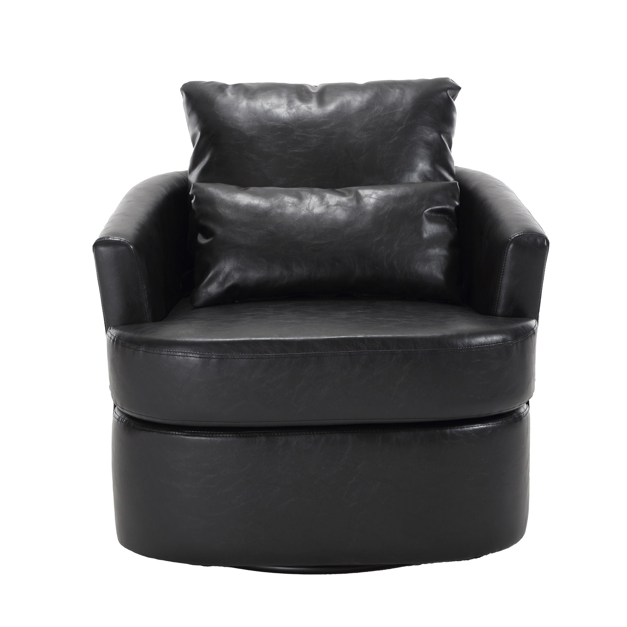 Modern Barrel Comfy Round Accent Sofa Chair, 360 Degree Swivel